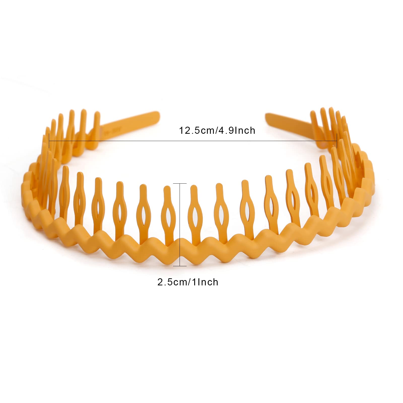 Wovowovo Plastic Headbands For Women Teen Girls Men, 10 Packs Thin Headband With Teeth Non Slip, Spring Hot Summer Bright Pink G