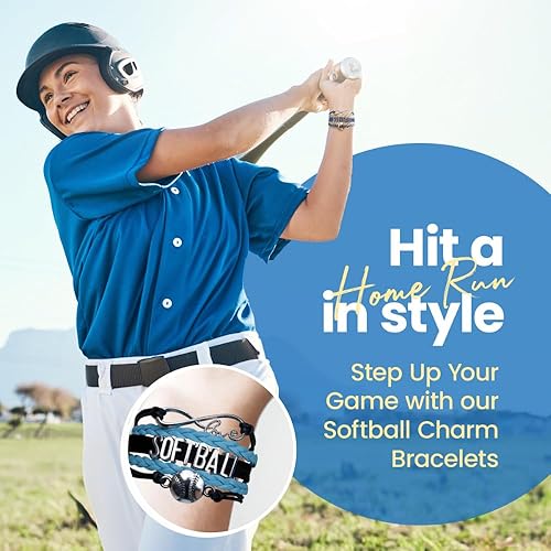 Infinity collection Softball Bracelet- Softball Jewelry - Perfect Softball Player, Softball Team and coaches gifts