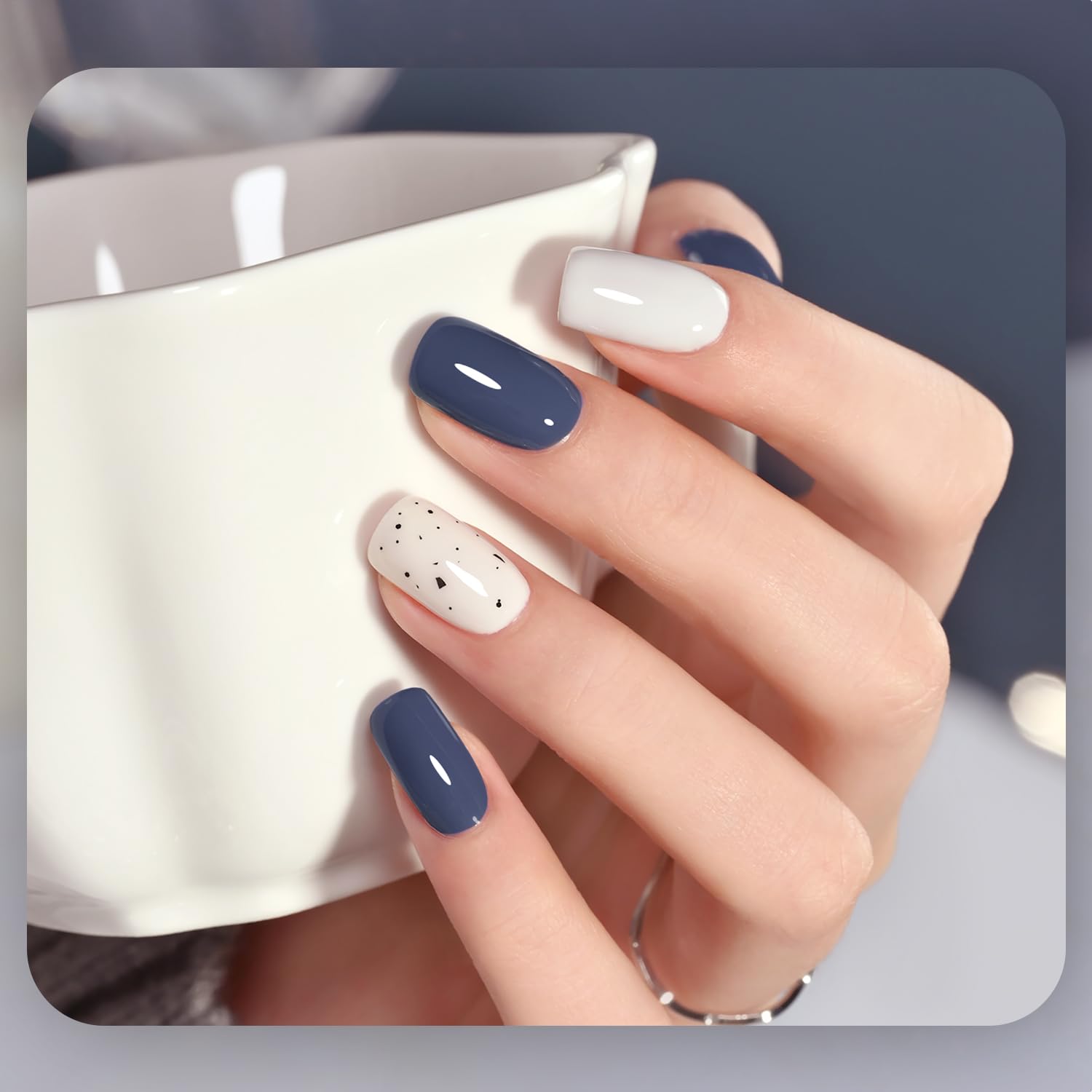 Gaoy Blue Gel Nail Polish, 16Ml Soak Off Gel Polish, Uv Light Cure For Nail Art Diy Manicure At Home, 2021 Misty Blue