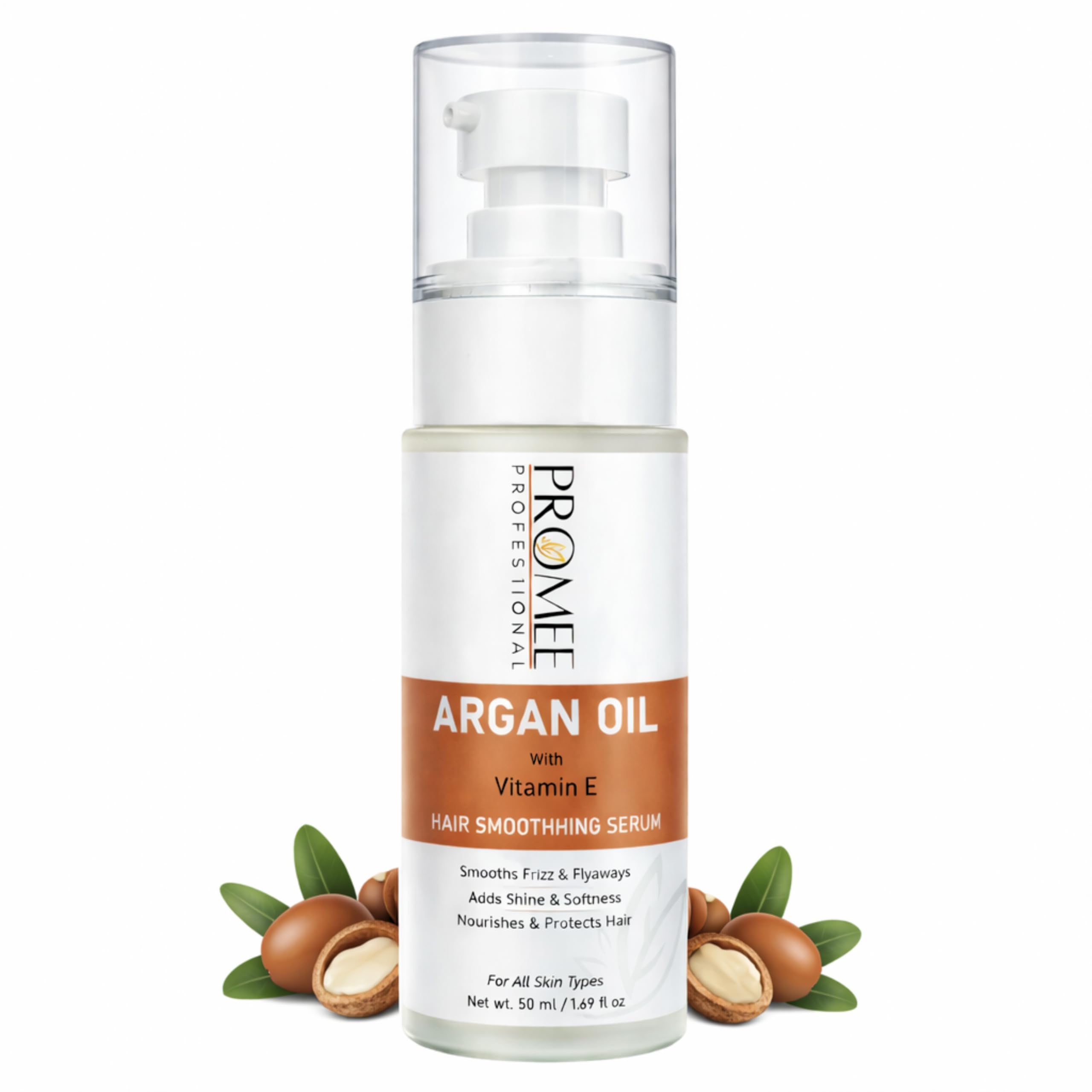 Promee Argan Oil & Vitamin E Hair Smoothening Serum - Frizz Control, Deep Nourishment & Instant Shine (50 Ml)