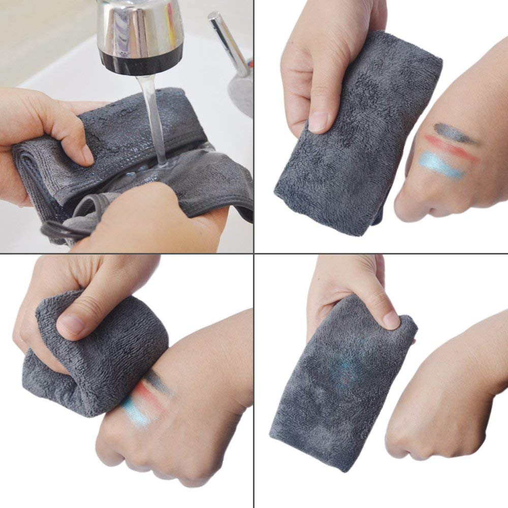 Sunland Microfiber Face Makeup Remover Cloths Reusable Facial Cleaning Towel Ultra Soft Washcloths 8Inchx16Inch Grey 3Pack