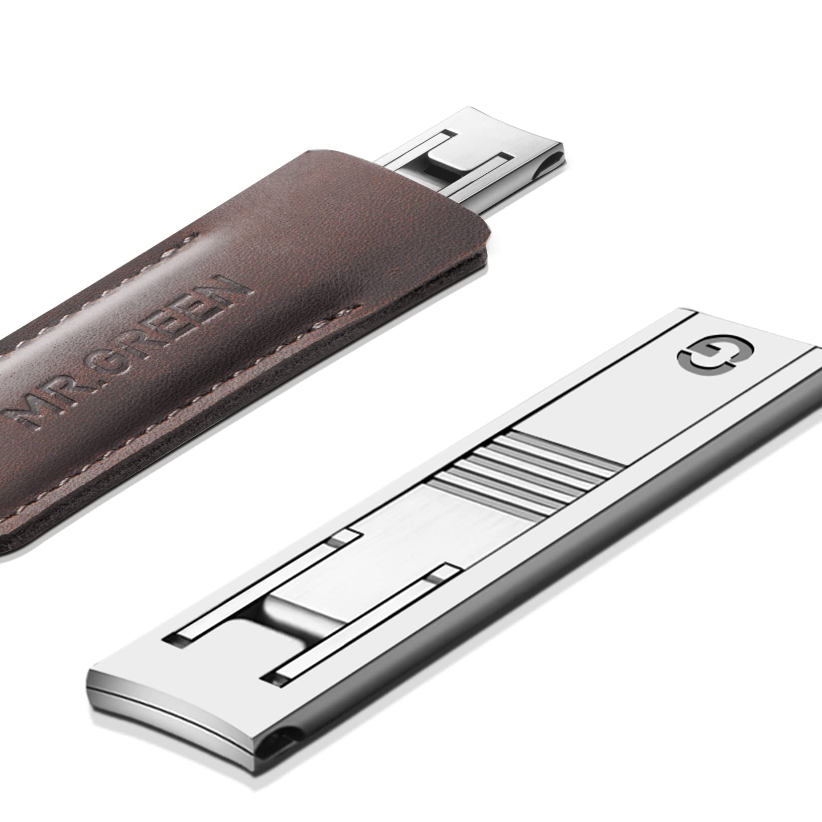MR.GREEN Ultra Thin Nail Clippers German Precision Manufacturing Technology Nail Cutters with Cow Leather Cover Superior Texture