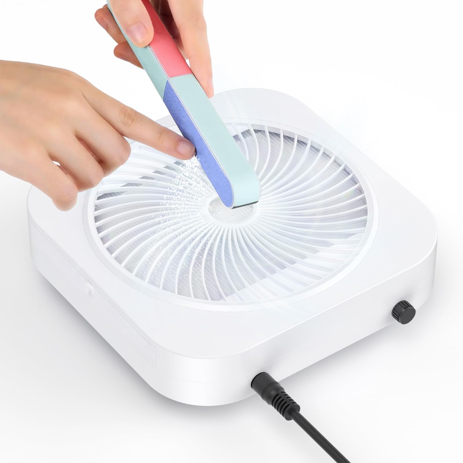 Lictin Nail Dust Collector With Reusable Filter, Adjustable Nail Vacuum Dust Collector Extractor Electric Dust Suction Machine F
