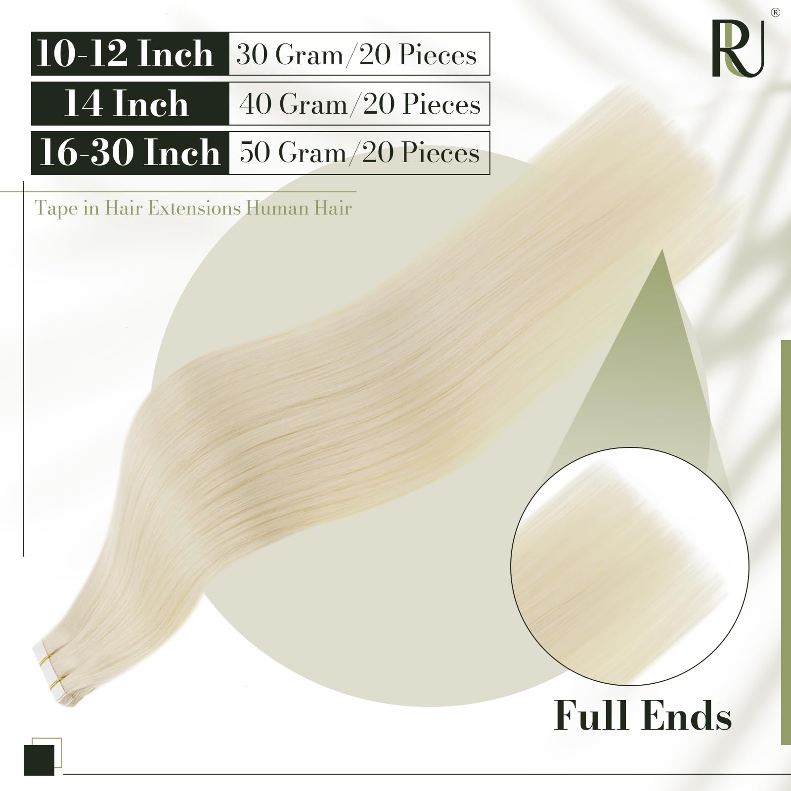 Runature Blonde Human Hair Tape In Extensions Skin Weft Seamless Tape In Hair Extensions Straight Color #60 Pu Tape In Extension