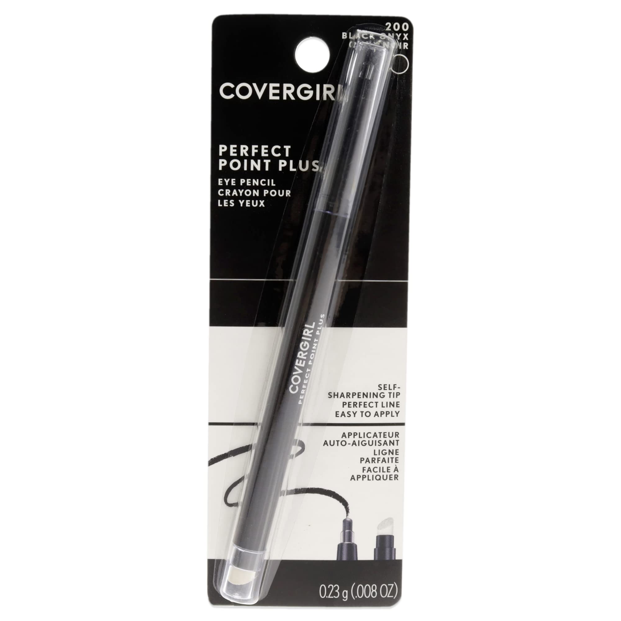 Covergirl Perfect Point Plus Eyeliner Pencil, Black Onyx Pack Of 1, Long-Lasting, Versatile Black Eyeliner, Soft Smudging Tip, N