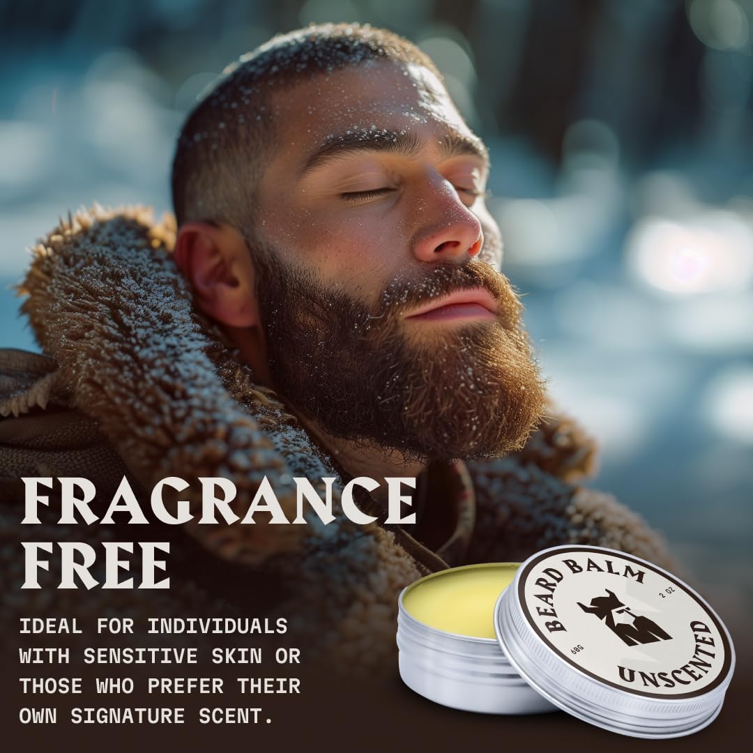 Striking Viking Unscented Beard Balm - Styles, Strengthens & Softens Beards And Mustaches - 100% Natural Beard Conditioner With