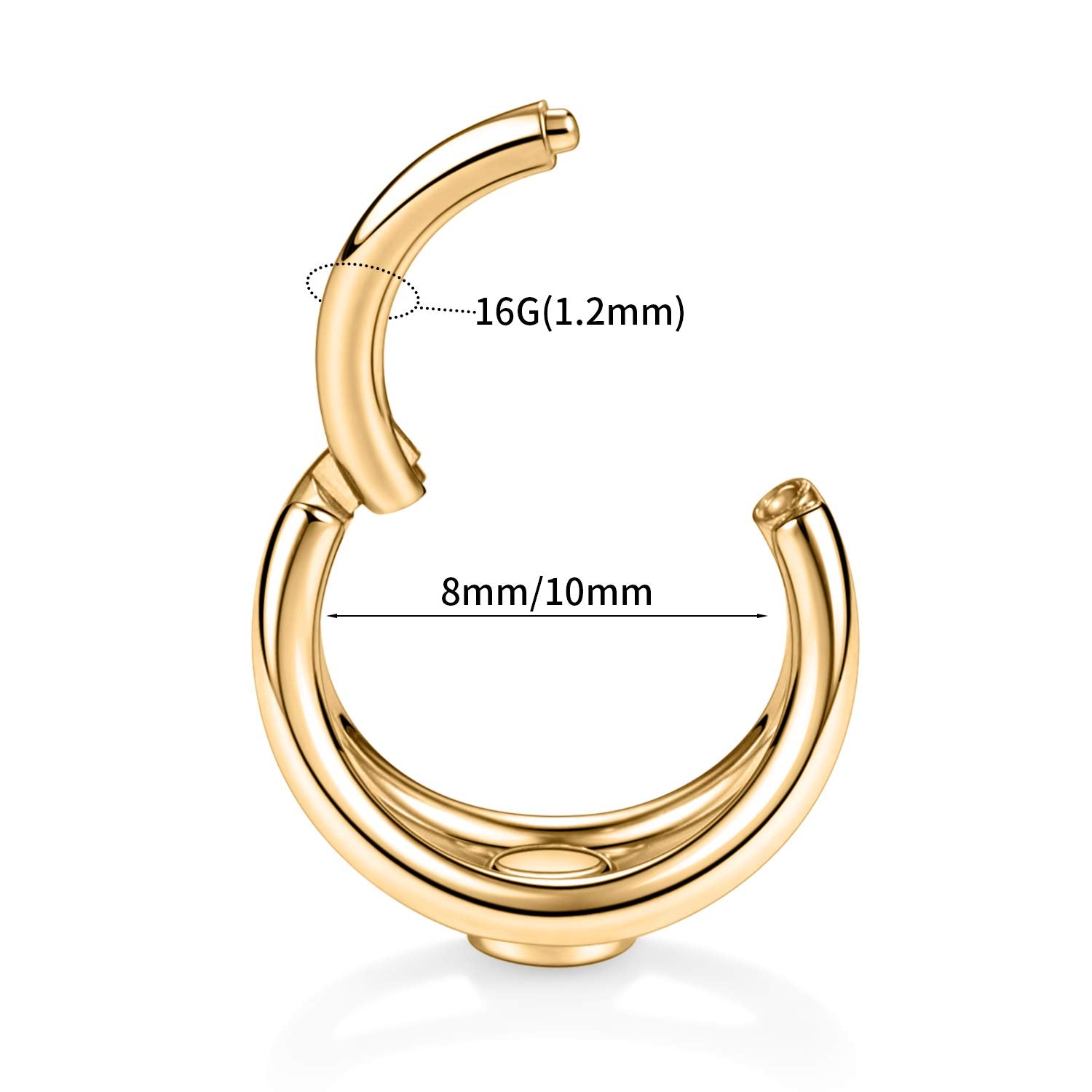 16G Double Open Stacked Cartilage Conch Helix Earring Hoop 316L Surgical Steel Septum Nose Rings 8mm Micro Paved Gems Lobe Earri