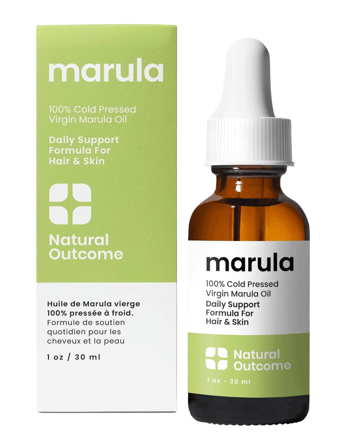 natural outcome Marula Oil 100% Pure Cold-Pressed Moisturizer for Face, Hair & Body - Lightweight Anti-Aging & Hydrating Facial 