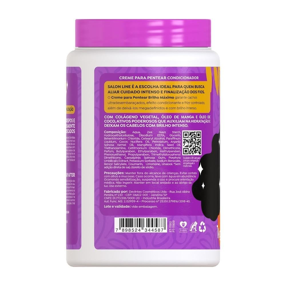 Linha Tratamento (Creme Para Pentear) Salon Line - Brilho Maximo 1000 Gr - (Salon Line Treatment (Combing Cream) Collection - Ma