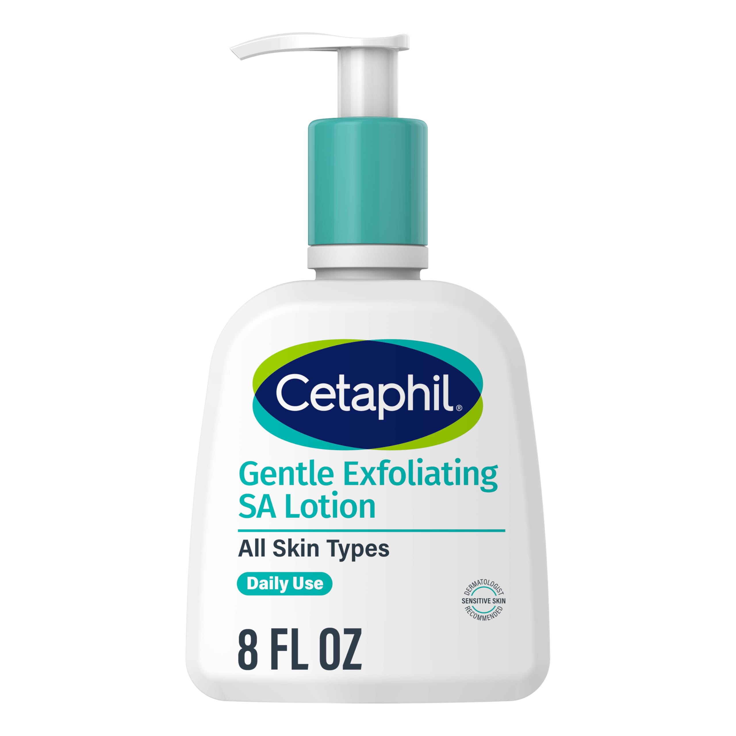 Cetaphil Gentle Exfoliating Sa Lotion, Lightweight Moisturizer For All Skin Types, 8 Oz Pump Bottle, Salicylic Acid, Mandelic Ac