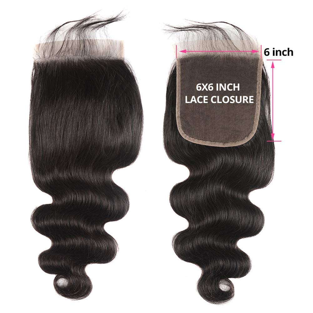 6x6 Hd Lace Closure Human Hair Pre Plucked With Baby Hair Body Wave High Density Unprocessed Brazilian Virgin Hair 10a Grade Nat