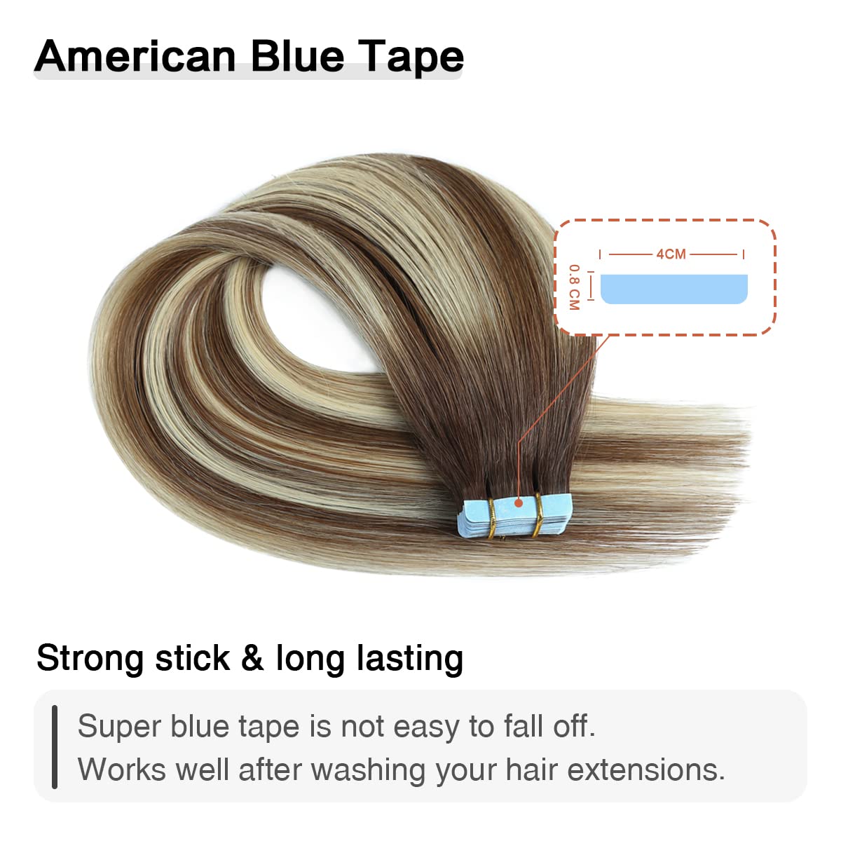 Suyya Tape In Hair Extensions Human Hair Balayage Chocolate Brown To Bleach Blonde And Chestnut Brown 50G/Pack 20Pcs Straight Se