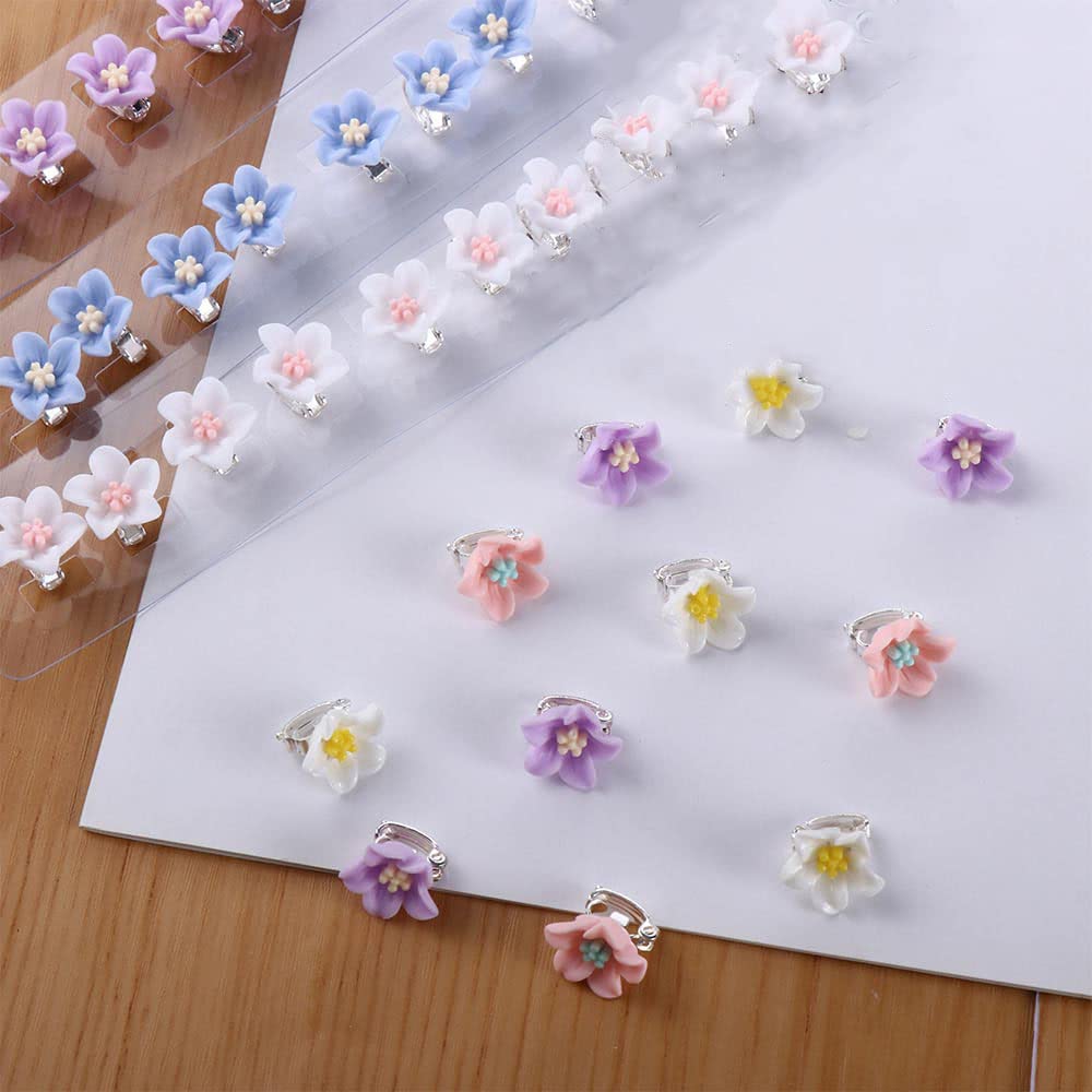 Leadigol 20Pcs Flower Hair Clips, Flower Buckle Hair Clips Cute Hairpins, Mini Purple Flower Hair Clips, Decorative Hair Clips,