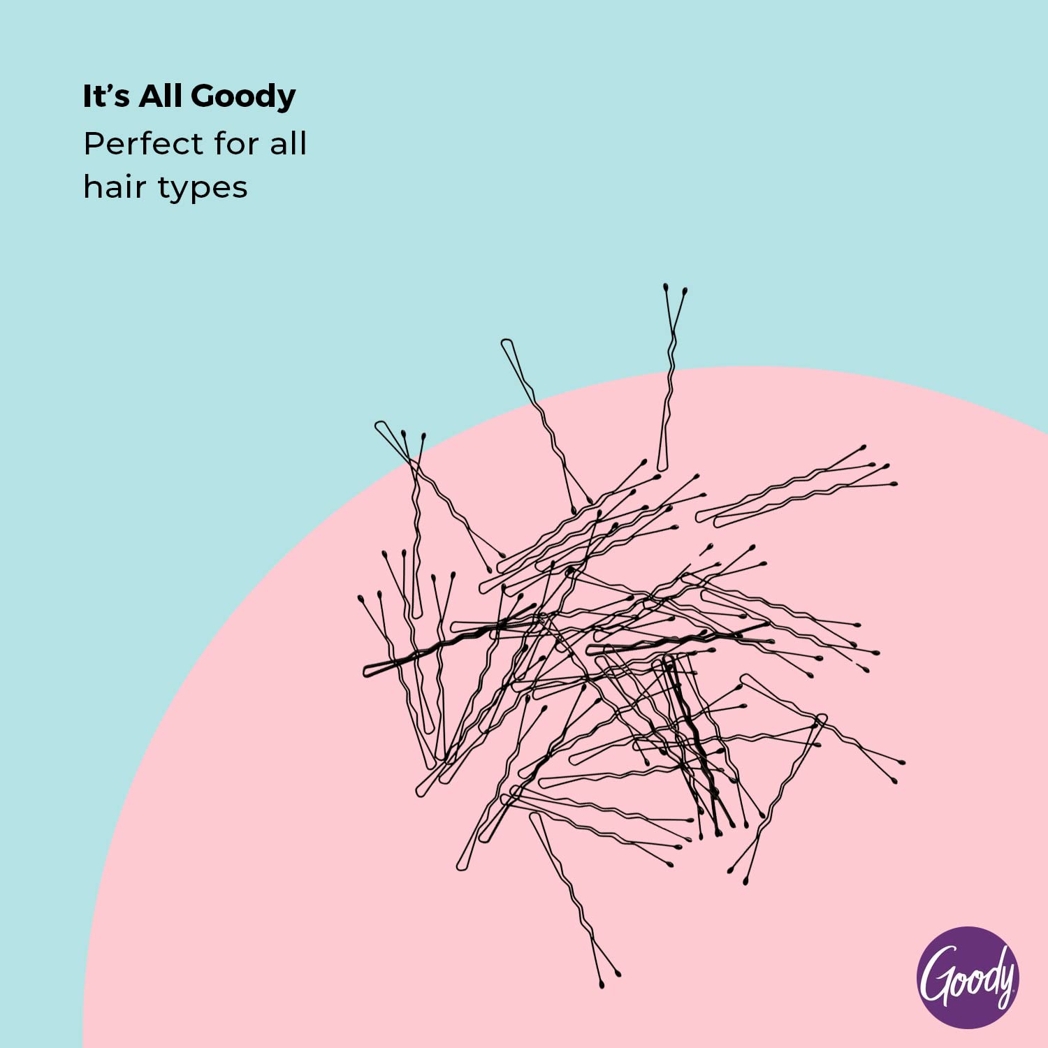 Goody Slideproof Women's Bobby Pin - 48 Count, Crimpled Black - 2 Inch Pins Help Keep Hairs In Place - Pain-Free Hair Accessorie