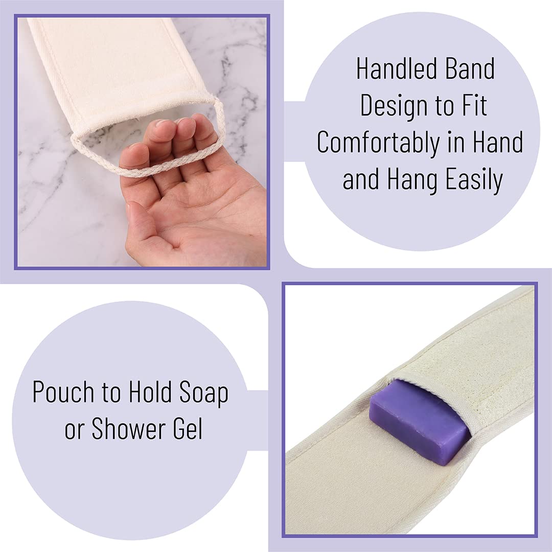 Slick- Exfoliating Loofah Back Scrubber For Shower, Back Scrubber, Loofah Back Scrubber, Shower Back Scrubber, Back Washer, Back
