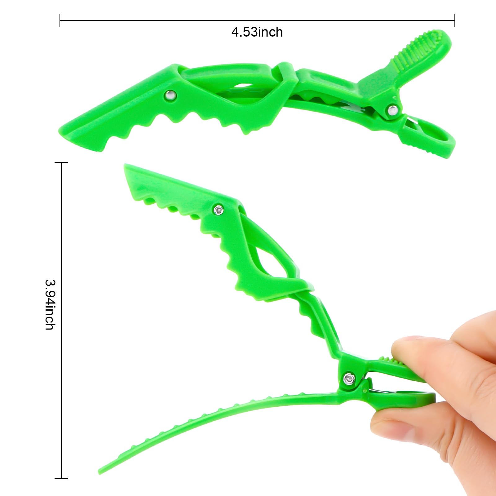 Ondder 14 Pcs Light Green Alligator Hair Clips - Strong Hold for Hair Styling & Coloring, Professional Barber Accessories