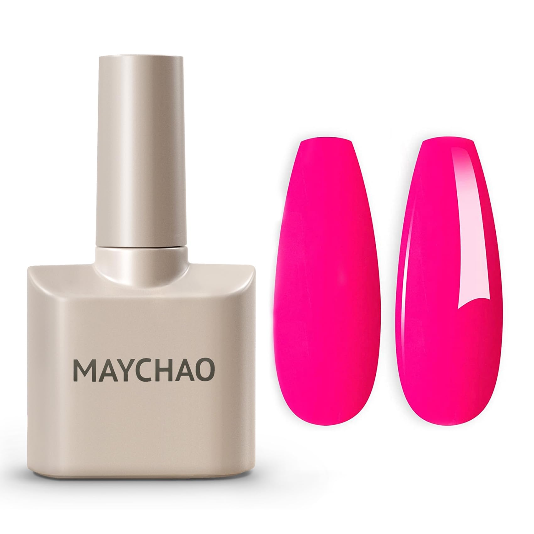 MAYCHAO 15ML Hot Pink Gel Nail Polish 1Pc Bright Pink Gel Polish Soak Off UV LED Nail Gel Polish Nail Art Starter Manicure Salon