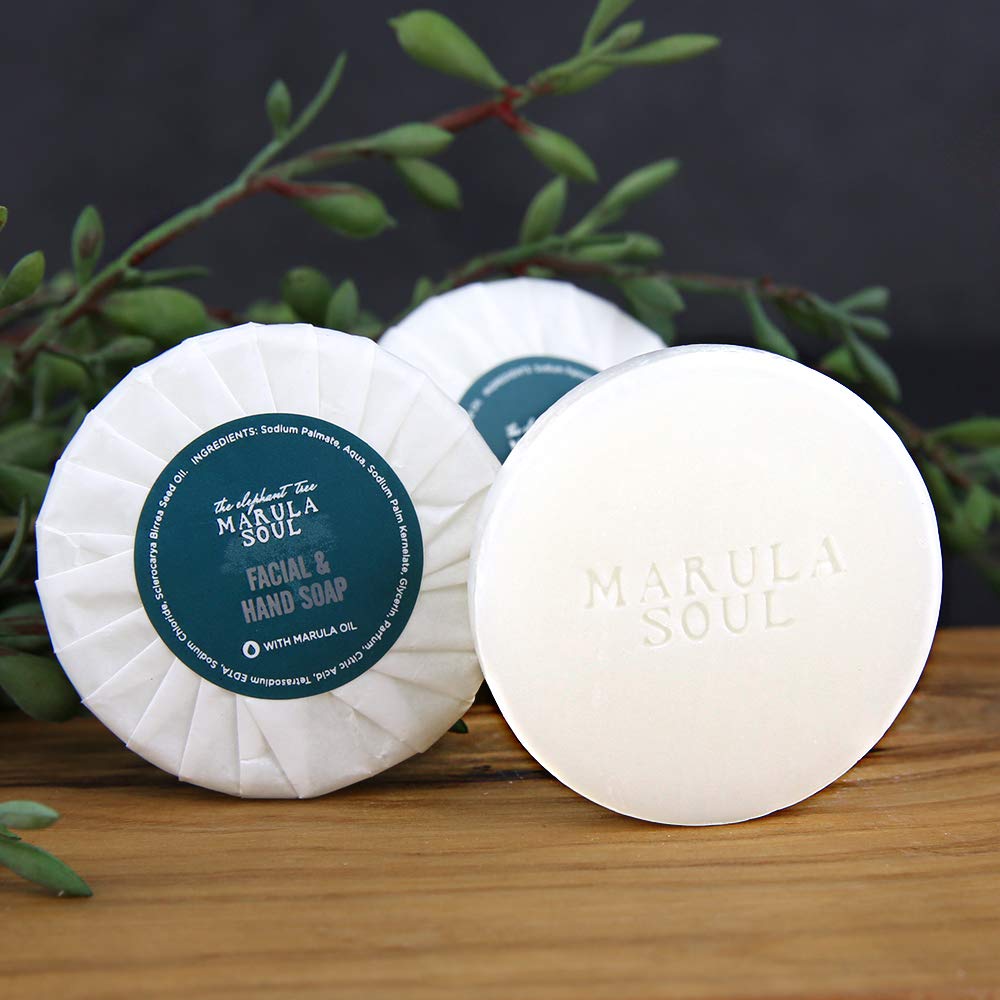 Oppeal Marula Oil Hotel Toiletries Round Soap Bar - 0.5 Oz Travel Size In Bulk - Individually Wrapped - Ambergris Scent - 120 Ba