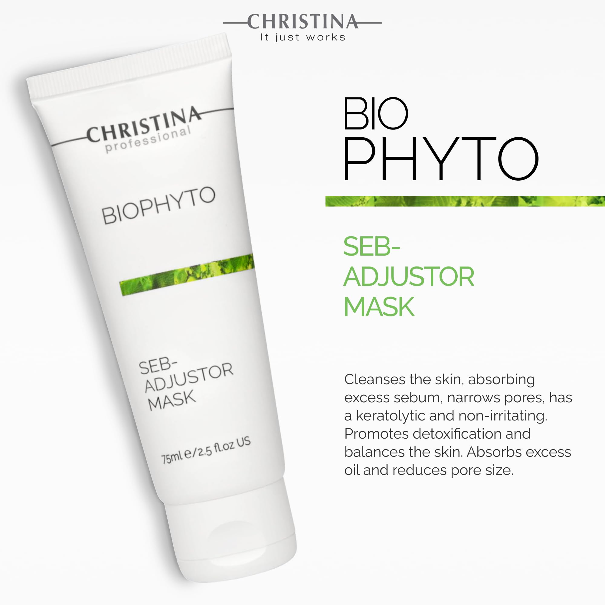 -CHRISTINA- Bio Phyto Seb-Adjustor Facial Mask with Moisture Complex | Face Masks Skincare Targets Acne, Blackheads, and Oilines