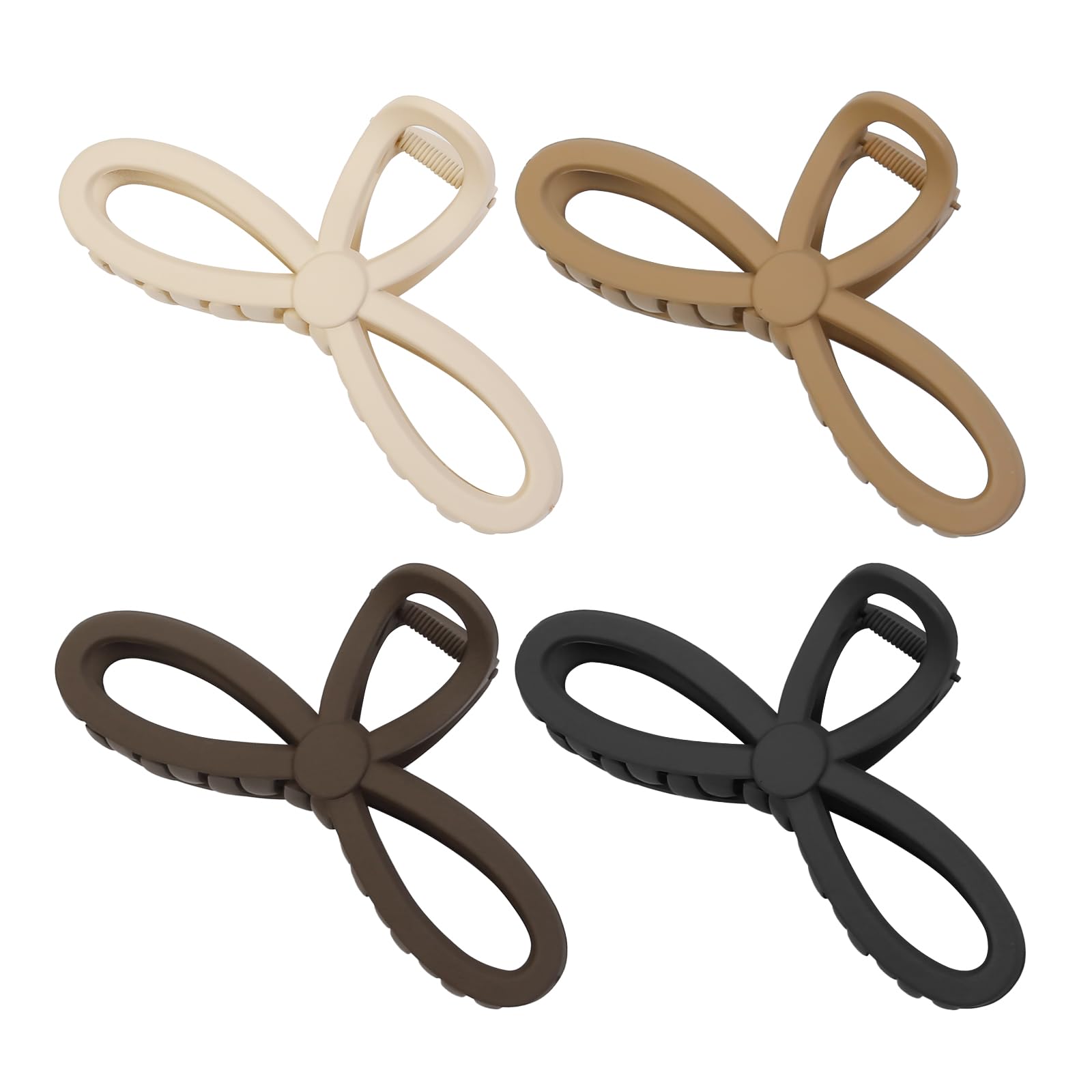 4 Pack Hair Clips for Women Girls 5.1 inch Large Hair Claw Clips for Women Matte Neutral Colors Hair Clips for Thin Thick Curly 