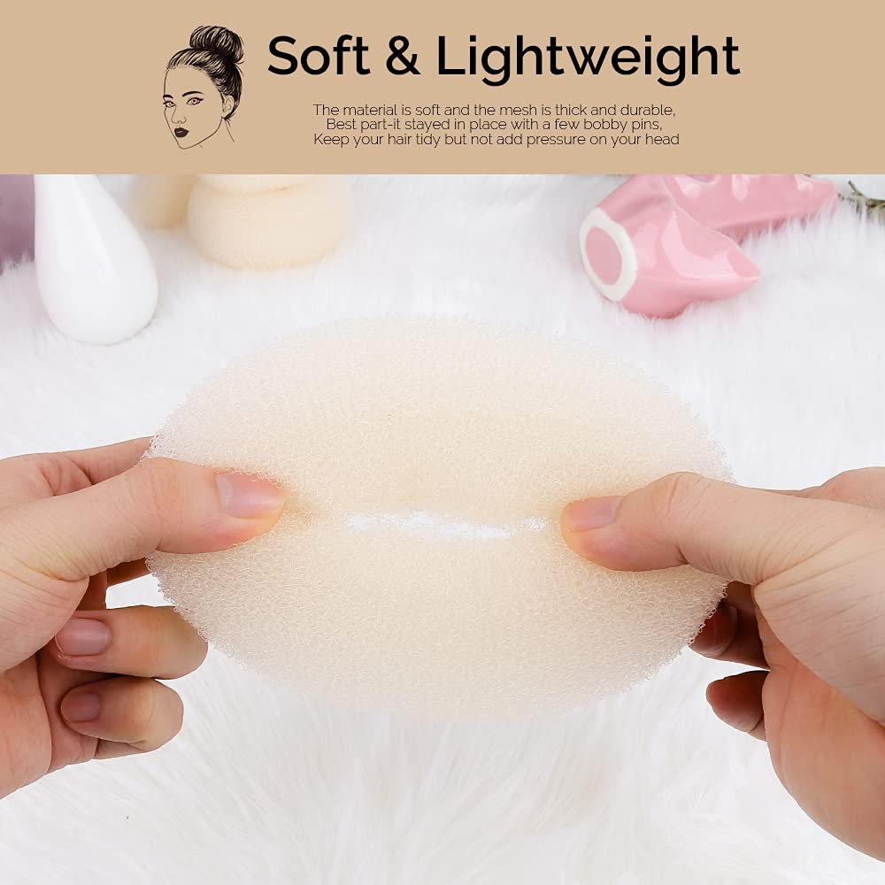 Hair Bun Shaper Set,Teenitor 4 Hair Pcs Donut Bun Maker(Extra-Large, Medium, Small) With Bobby Pins Blonde 20Pcs, Doughnuts Ring