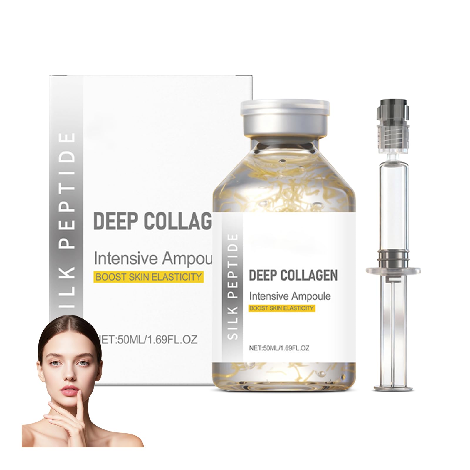 Silk Peptide Intensive Lifting Ampoule, firms and lifts, Korean anti-aging facial essence, smooths wrinkles, improves elasticity
