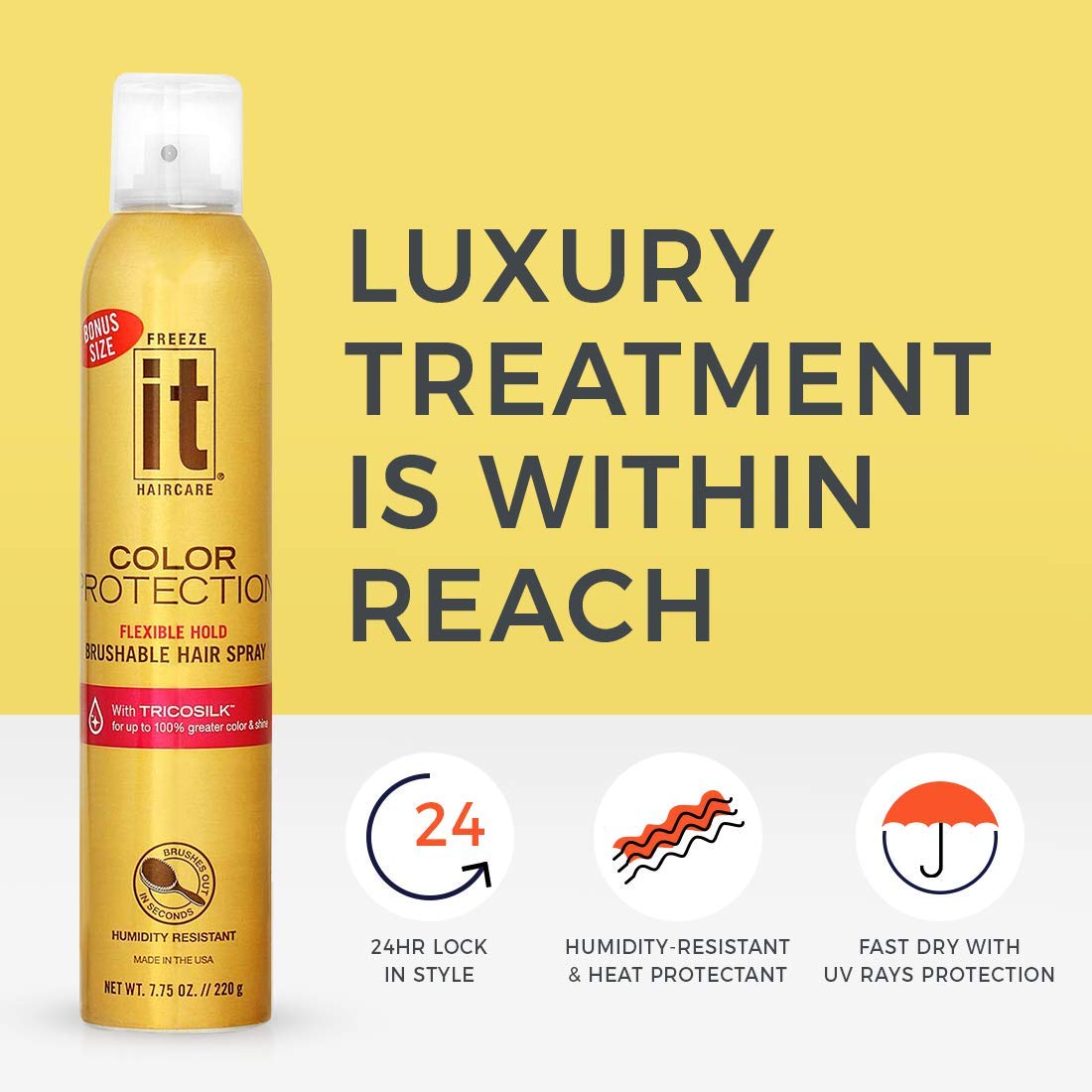 It Haircare Freeze Color Protection Flexible Hold Brushable Hair Spray 7.75 Oz (T-641)