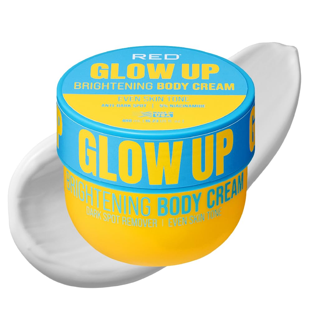 Red by Kiss Glow Up Skin Toning Body Cream with Kojic Acid & Turmeric for Dark Spots, Scars, Body Acne, Hyperpigmentation, Radia