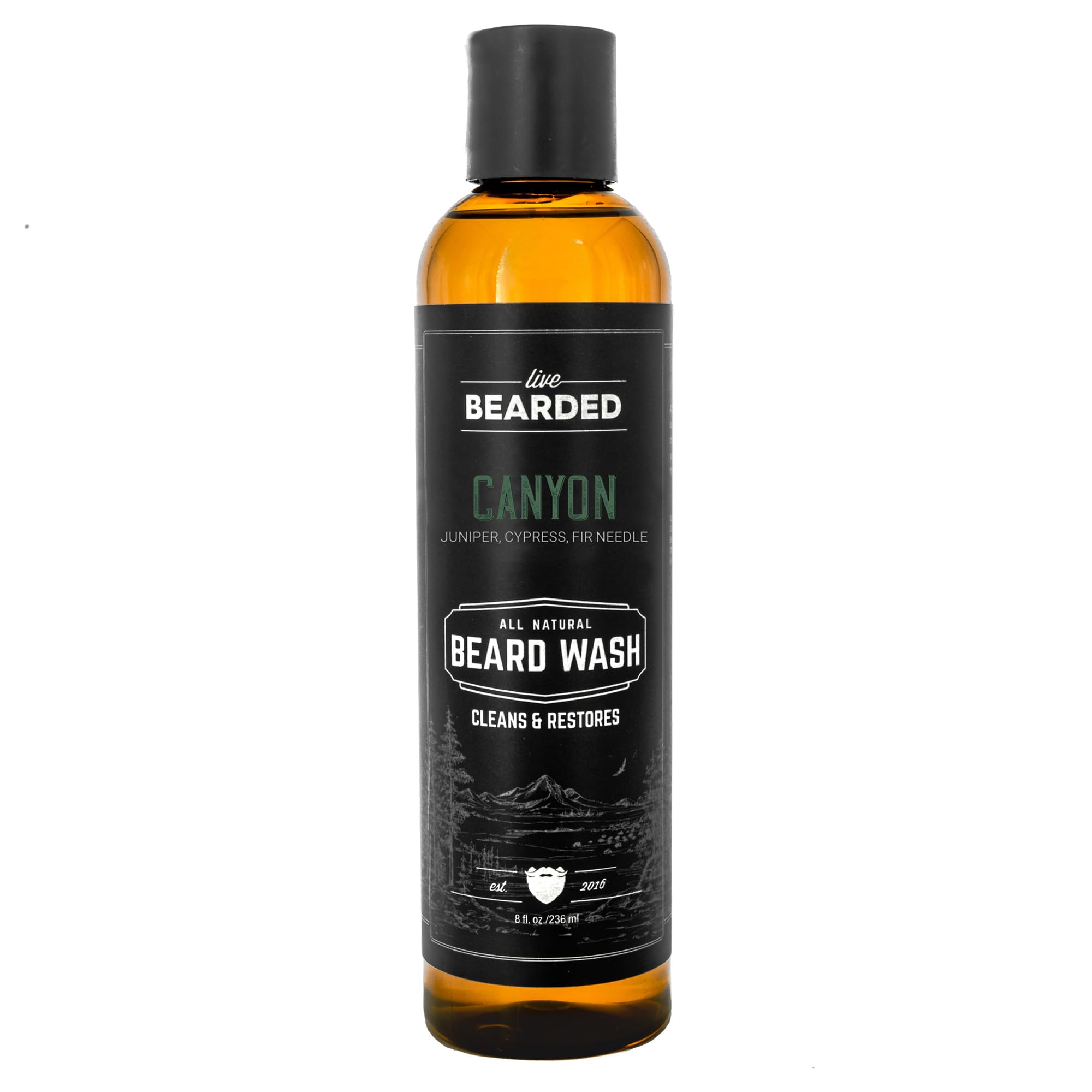 Live Bearded: Beard Wash - Canyon - Beard And Face Wash - 8 Fl. Oz. - Water-Based Formula With All-Natural Ingredients For A Gen