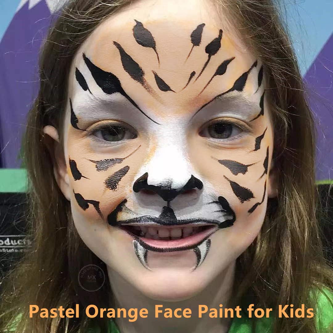 Go Ho Pastel Orange Face Paint Stick,Water Based Cream Orange Body Paint Washable,Highly Pigmented,Smooth and Safe for Skin,Hall