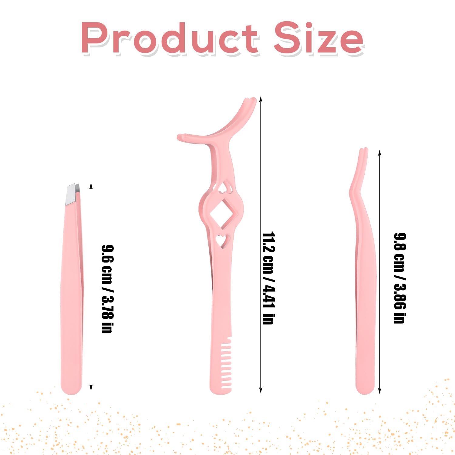 3pcs Eyelash Tweezers, 3 Styles False Eyelash Extension Tweezers Stainless Steel Lash Cluster Applicator Tool with Comb Eyebrow