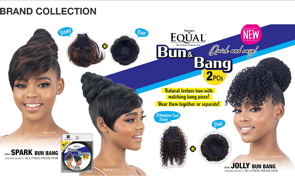 FreeTress Equal Synthetic Bun and Bang - SPARK BUN BANG (P4/30)
