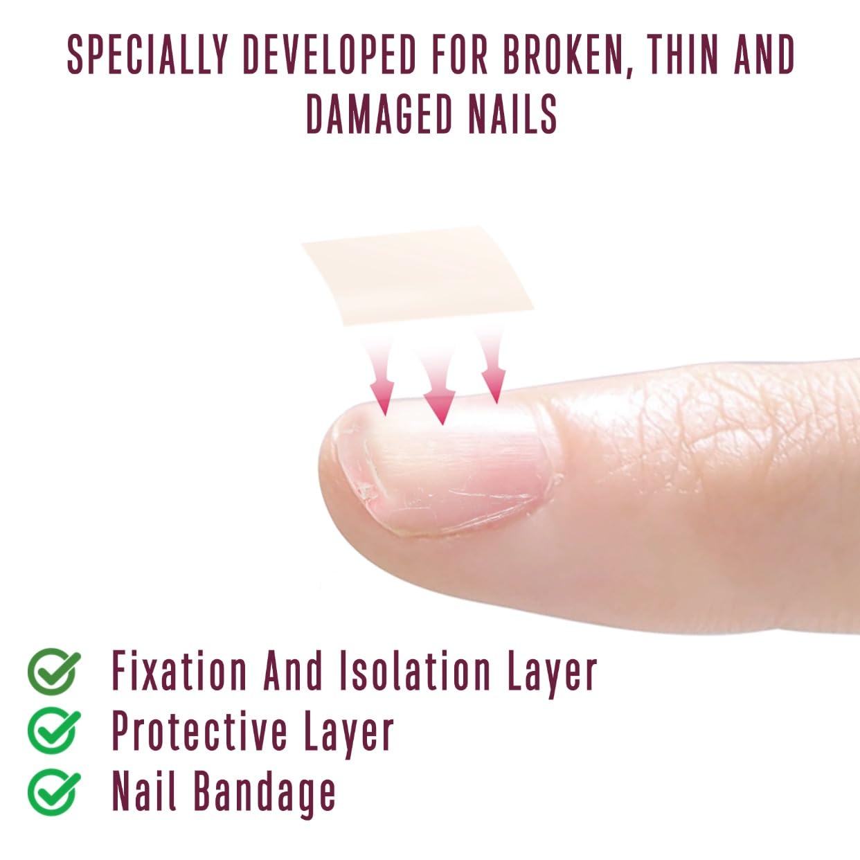 MUTIOVO Nail Repair Sheet works for Fixation & isolation layer for Broken Nails, Protective layer for Acrylic, Nail bandage for