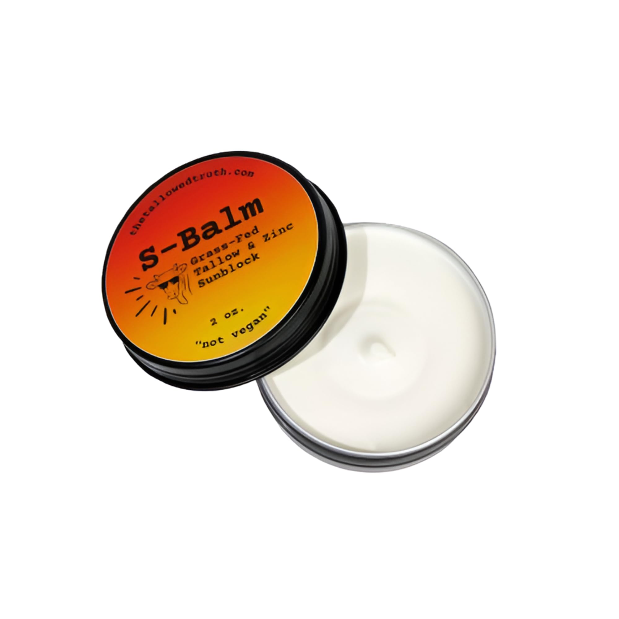 S-Balm -Tallow and Zinc Sun Block - Grass-Fed Beef Tallow Moisturizer with 17% Non-Nano Zinc Oxide - Unscented Balm For Daily Ou