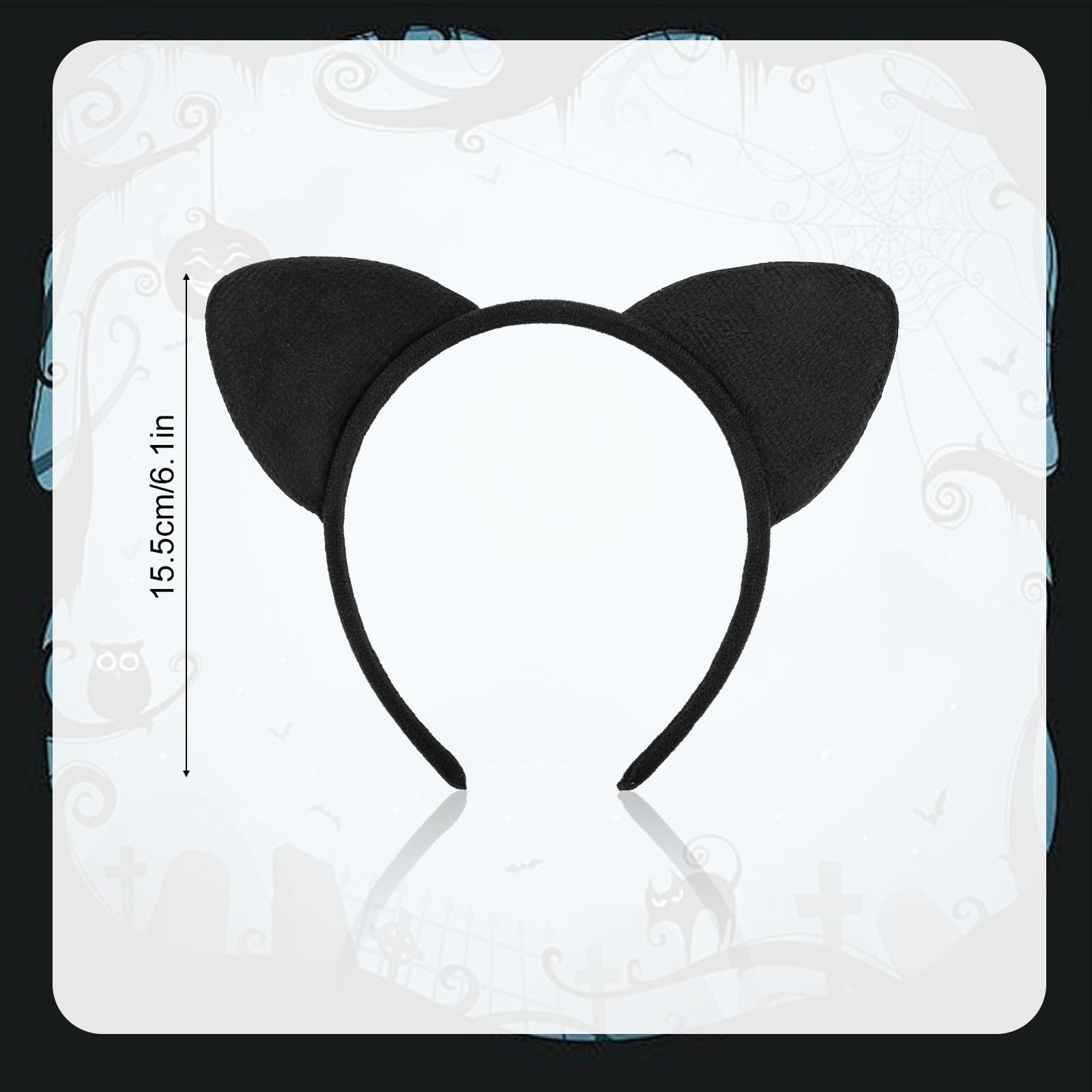 XIHIRCD Cat Ears Headband, Black Cat Ear Head Band for Women Cute Hairband Kitty Ear Hair Hoops Halloween Hair Accessories for H