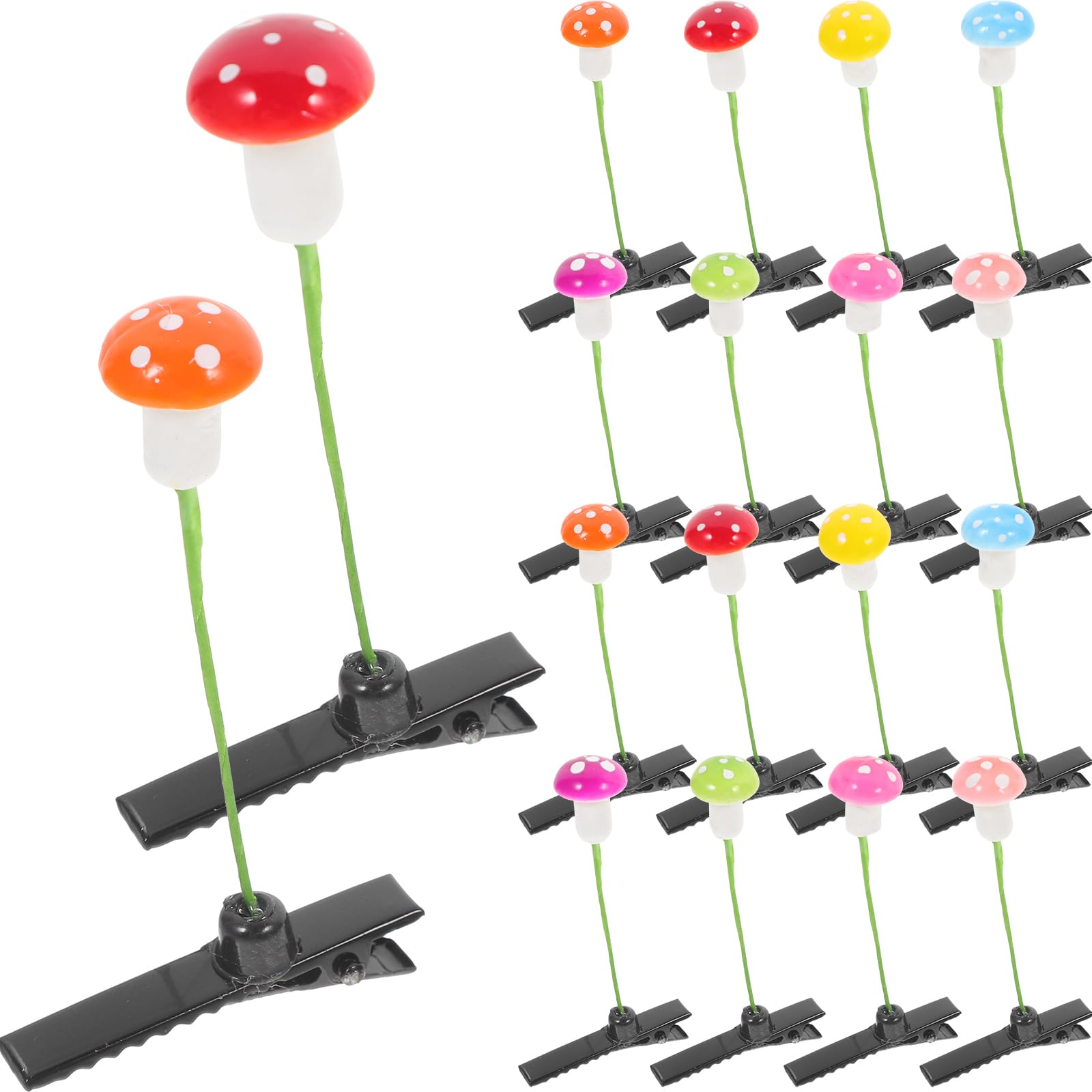 NOLITOY 30 Pcs Sprouts Bean Sprout Funny Hair Clips, Mushroom Hairpins Mixed Color Plant Hairpins Hair Accessories for Women Gir