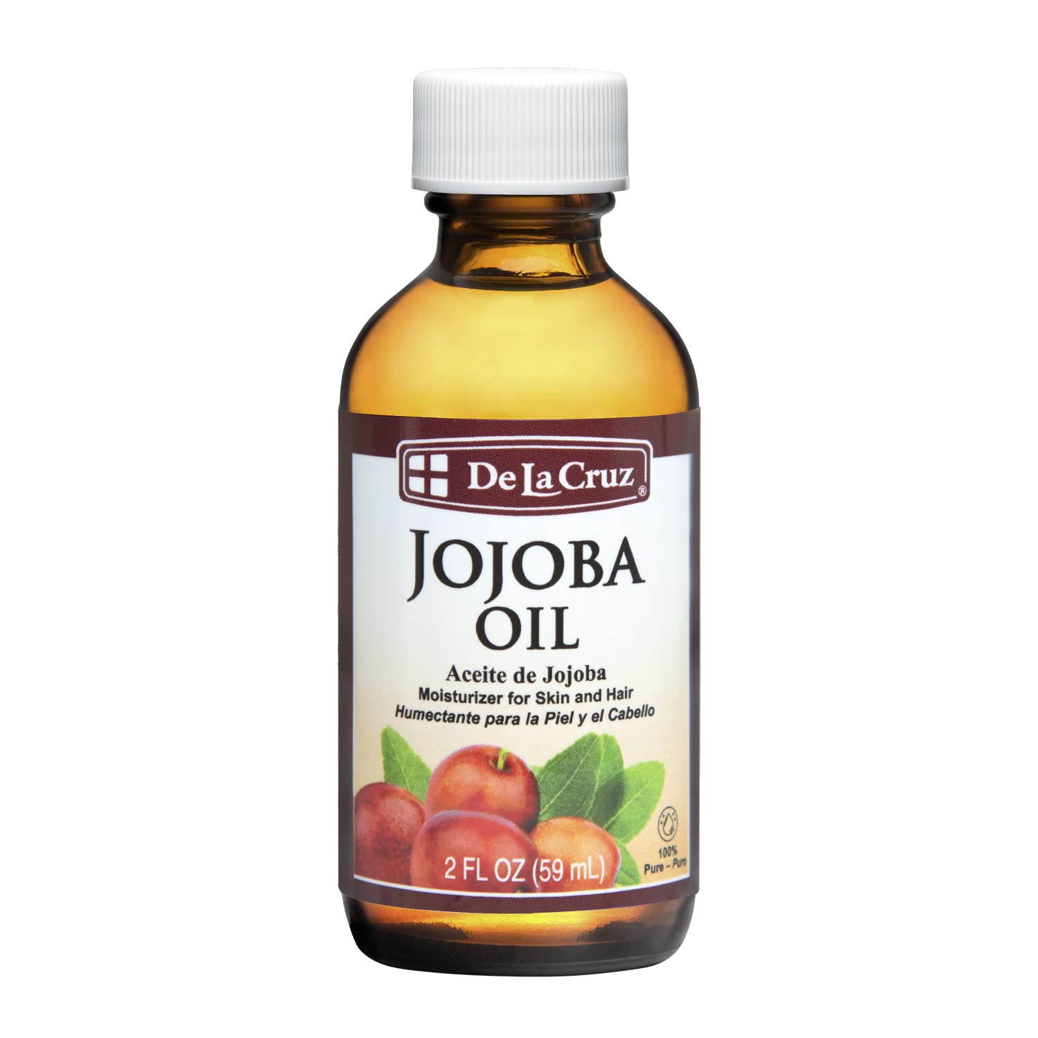 De La Cruz 100% Pure ColdPressed Golden Jojoba Oil  Organic Jojoba Oil for Hair and Skin  2 FL OZ  59 mL