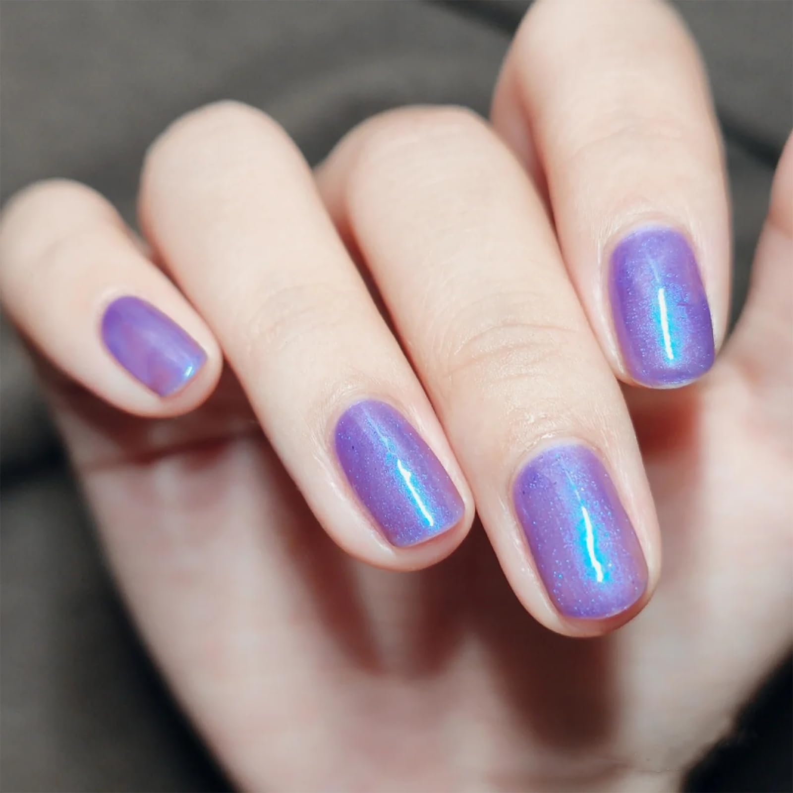 Cosmoo Blue Shimmer Nail Polish, Shimmer Blue Long-Lasting Quick Dry Nail Lacquer, Shimmer Iridescent Nail Art Varnish