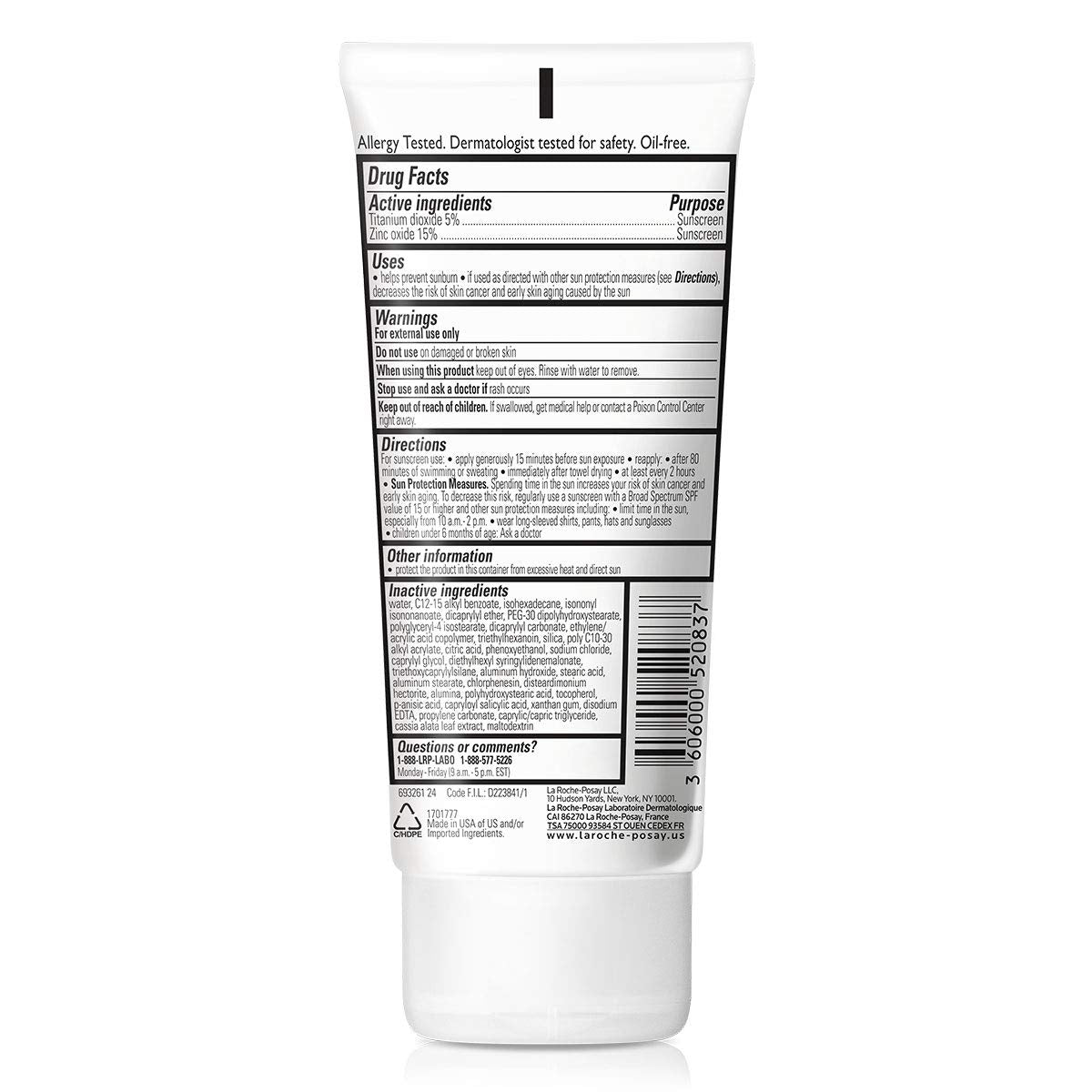 La Roche-Posay Anthelios Mineral Sunscreen Gentle Lotion Broad Spectrum Spf 50, Face And Body Sunscreen With Zinc Oxide And Tita