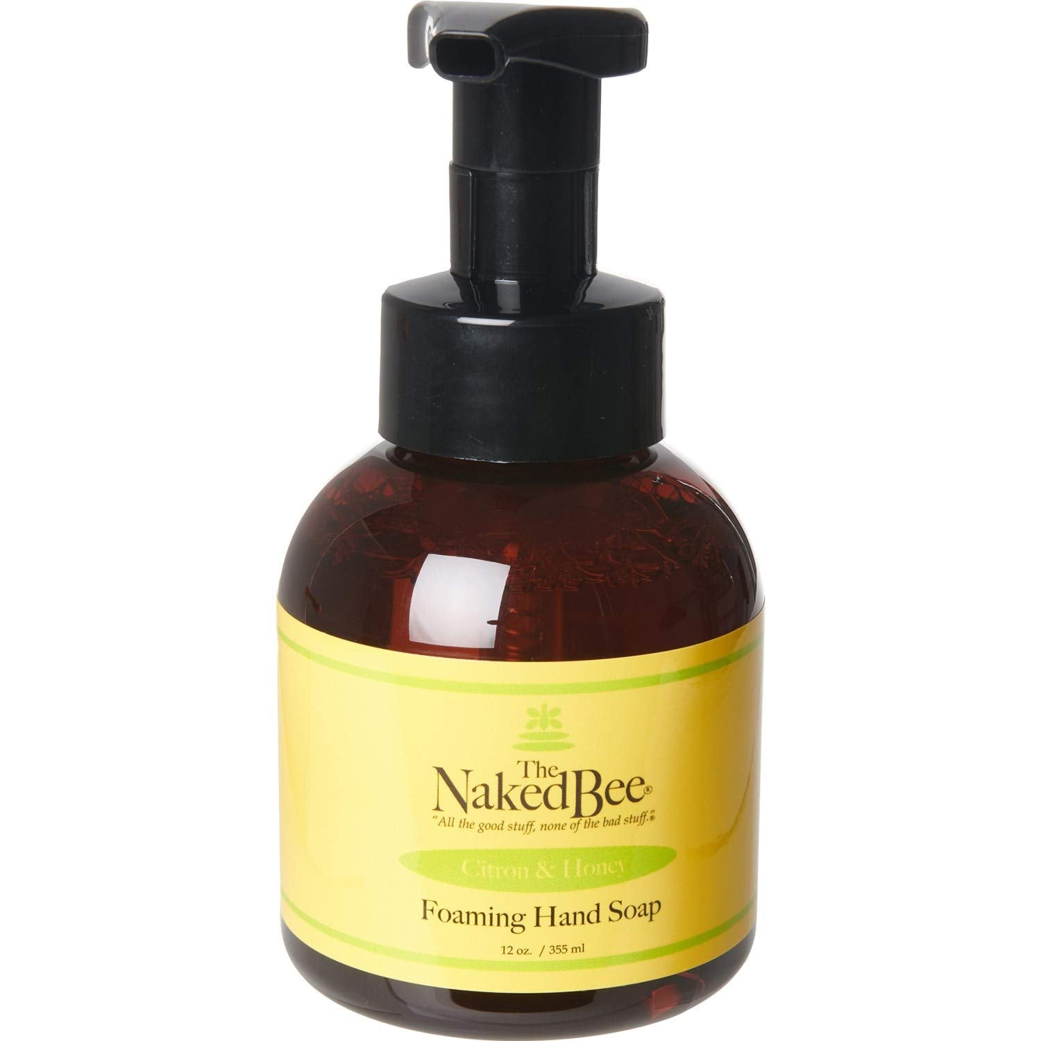 The Naked Bee Citron & Honey Foam Soap (12 oz) Liquid Foaming Hand Soap - Mild Cleanser to Reduce Dryness - Gentle Foam Soap for
