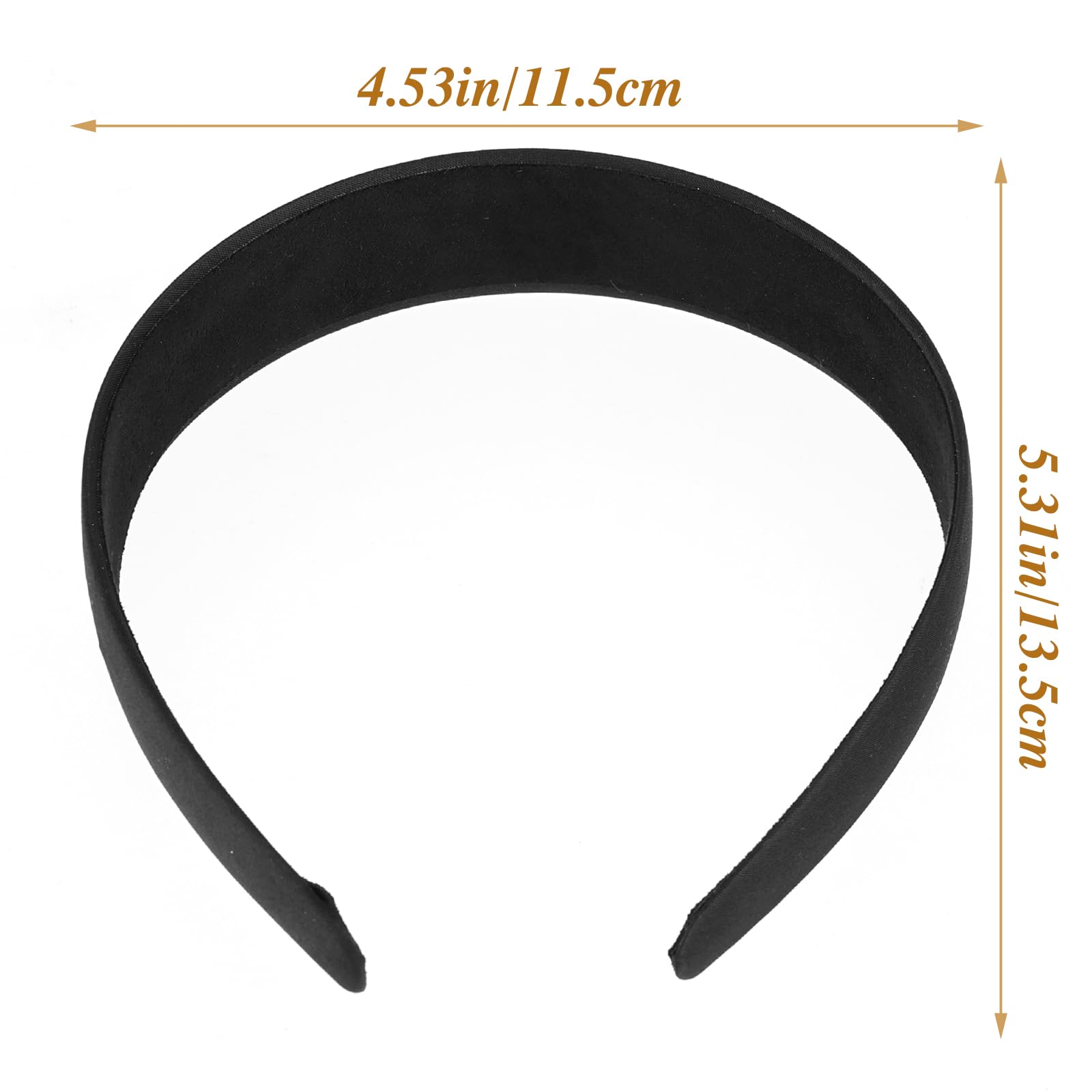 Wllhyf 2 Pieces Satin Headbands 1 Inch Wide Hard Head Band Fashion Solid Headband Anti-Slip Plain Hair Bands Diy Hair Accessorie