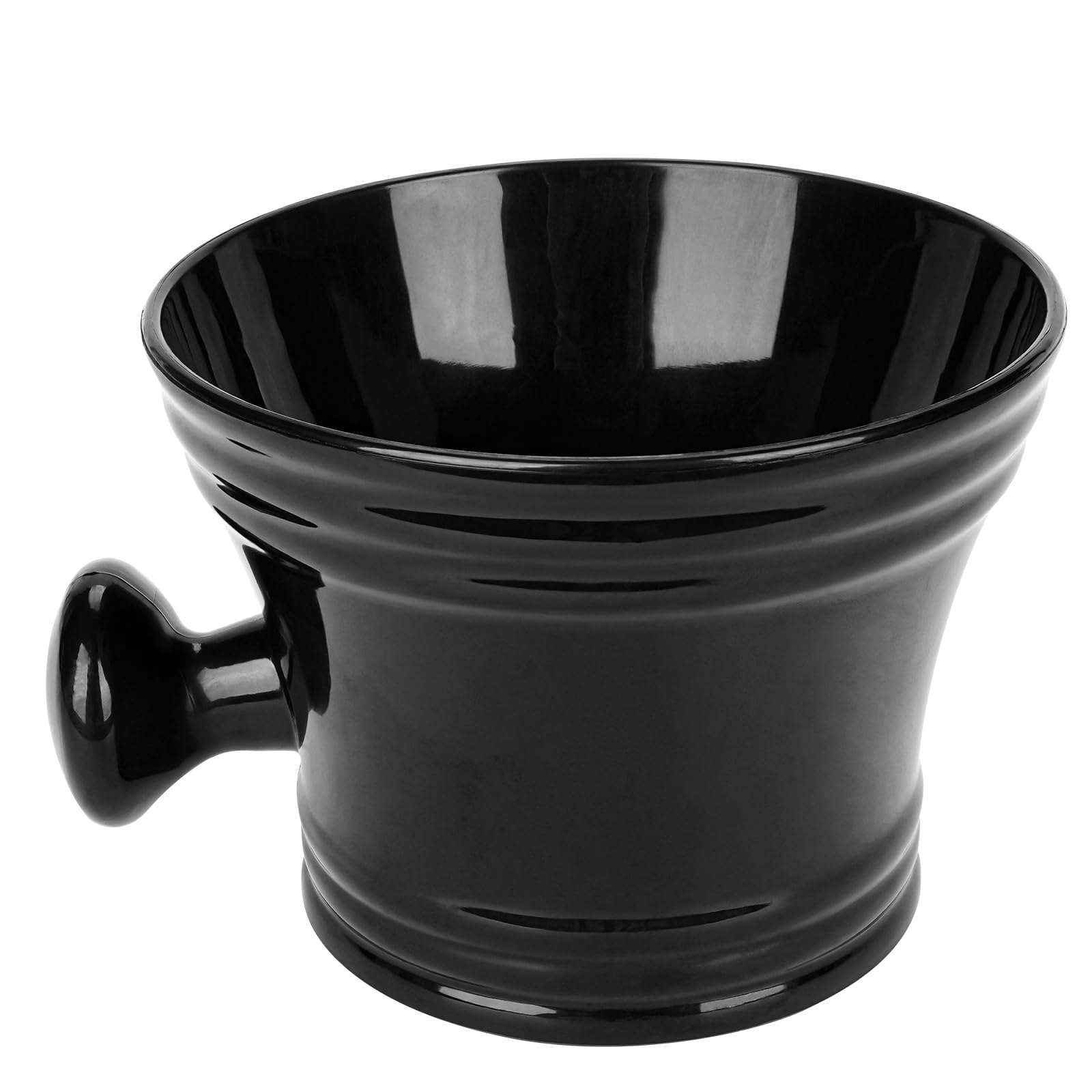 Linkidea Men Plastic Shaving Cup with Handle, Deep Size Textured Wet Shaving Cup, Traditional Wet Shaving Factory Shaving Mug (B