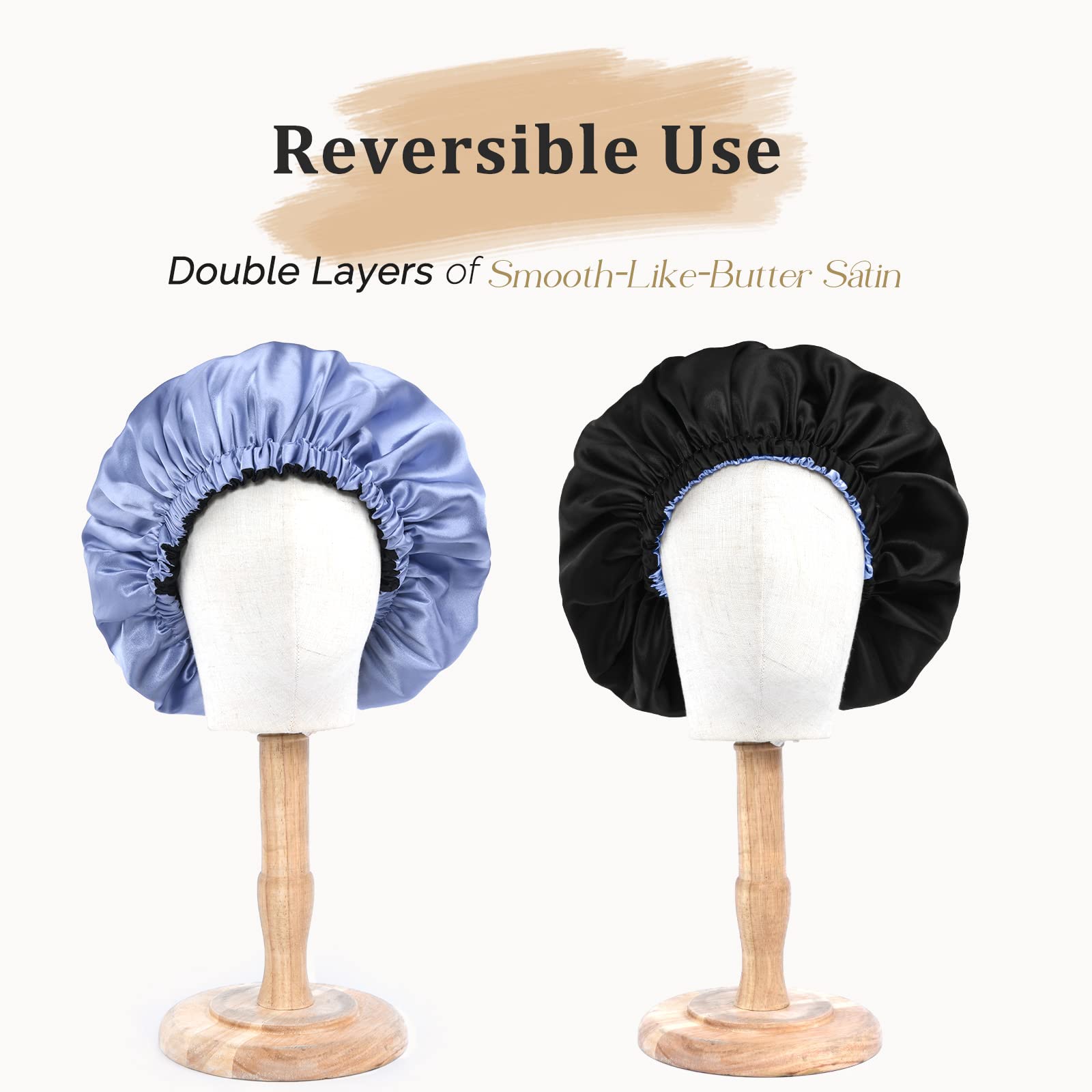YANIBEST Satin Bonnet Silk Bonnet Adjustable Hair Bonnet for Sleeping Hair Bonnets for Women Curly Natural Hair