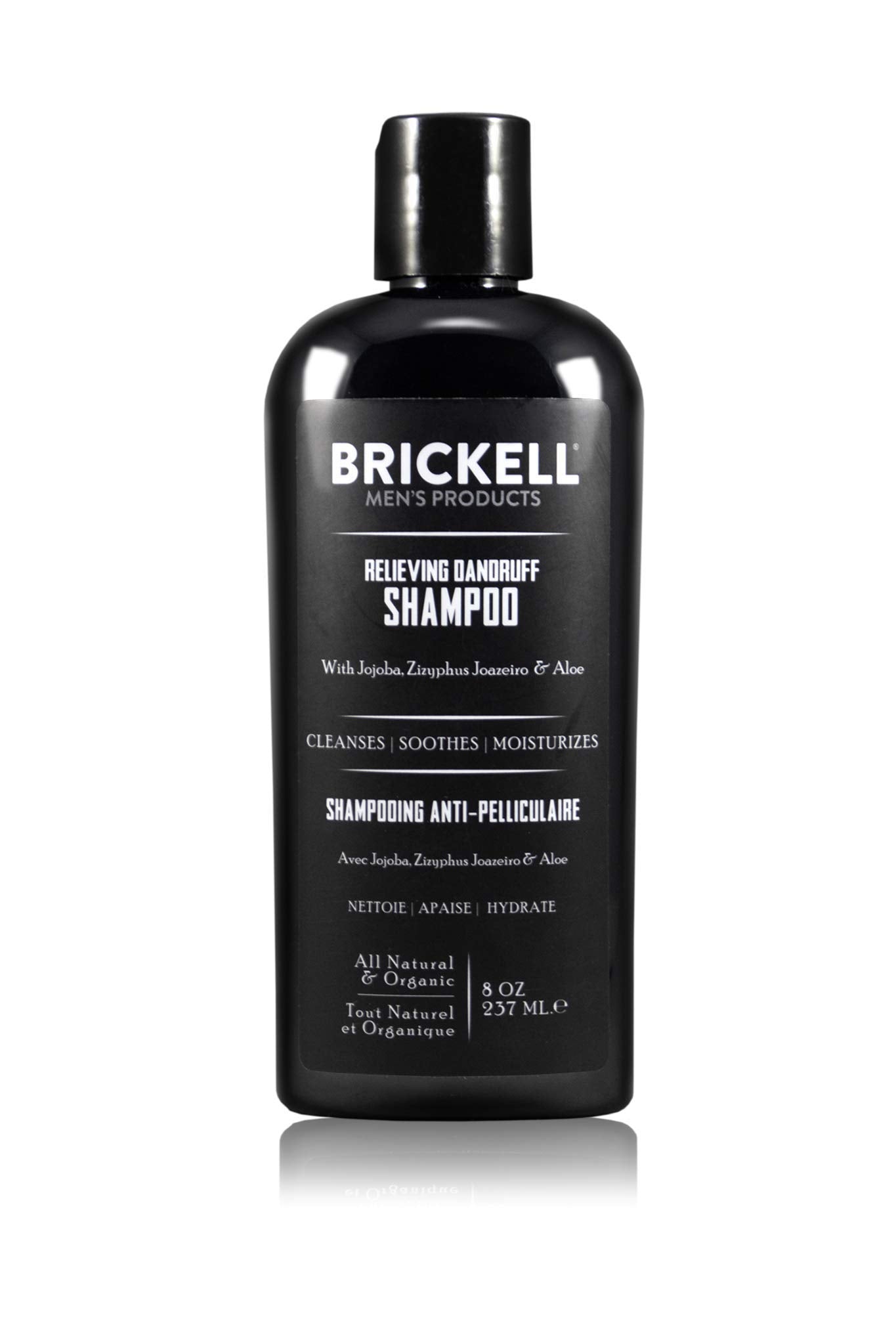 Brickell Men's Relieving Dandruff Shampoo For Men, Natural & Organic, Soothes and Eliminates Dandruff with Ziziphus Joazeiro, Al
