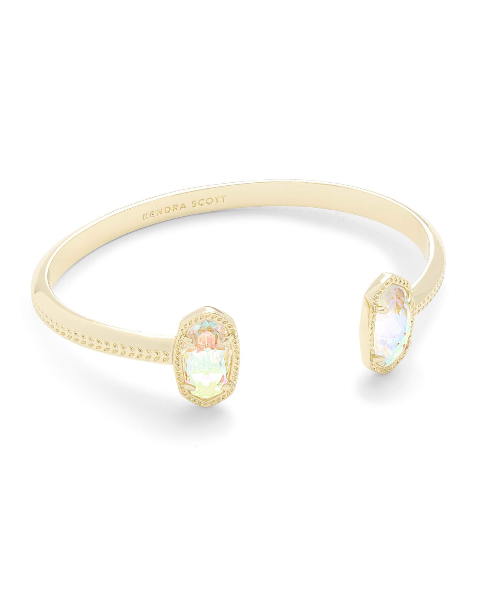 Kendra Scott Elton Cuff Bracelet for Women, Fashion Jewelry, 14k Gold-Plated, Dichroic Glass