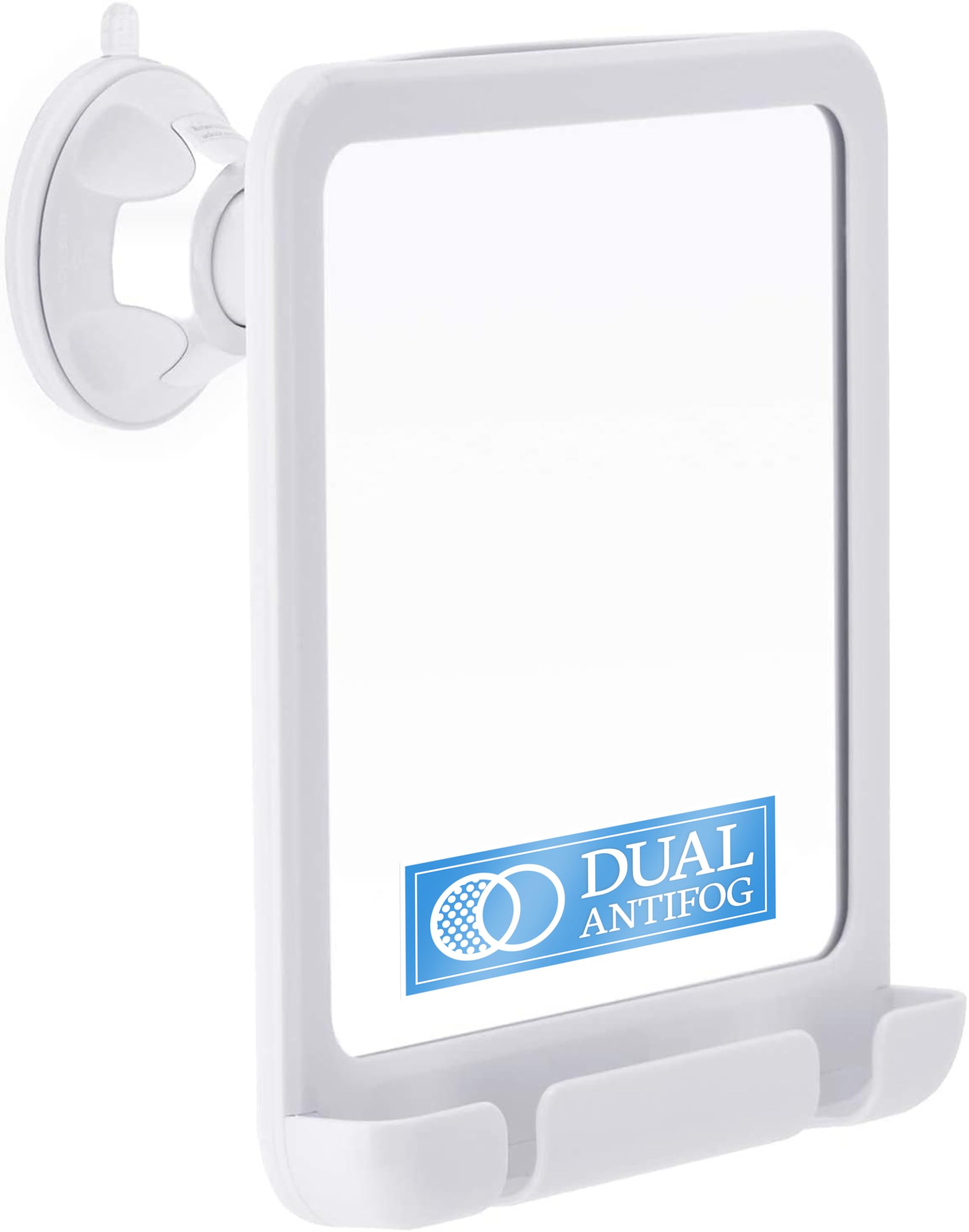 Mirrorvana Shower Shaving Mirror With Dual Anti Fog - Fogless Shatterproof Surface With Razor Holder And Strong 360 Suction Cup