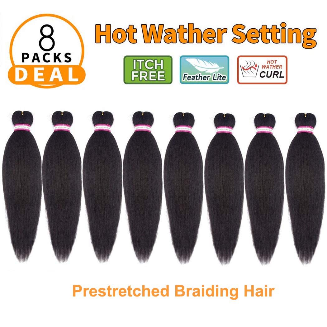 Dorsanee Dark Brown Braiding Hair Pre Stretched 20 Inch 8 Packs Braiding Hair Extensions For Crochet Box Braids Twists Locs Hair