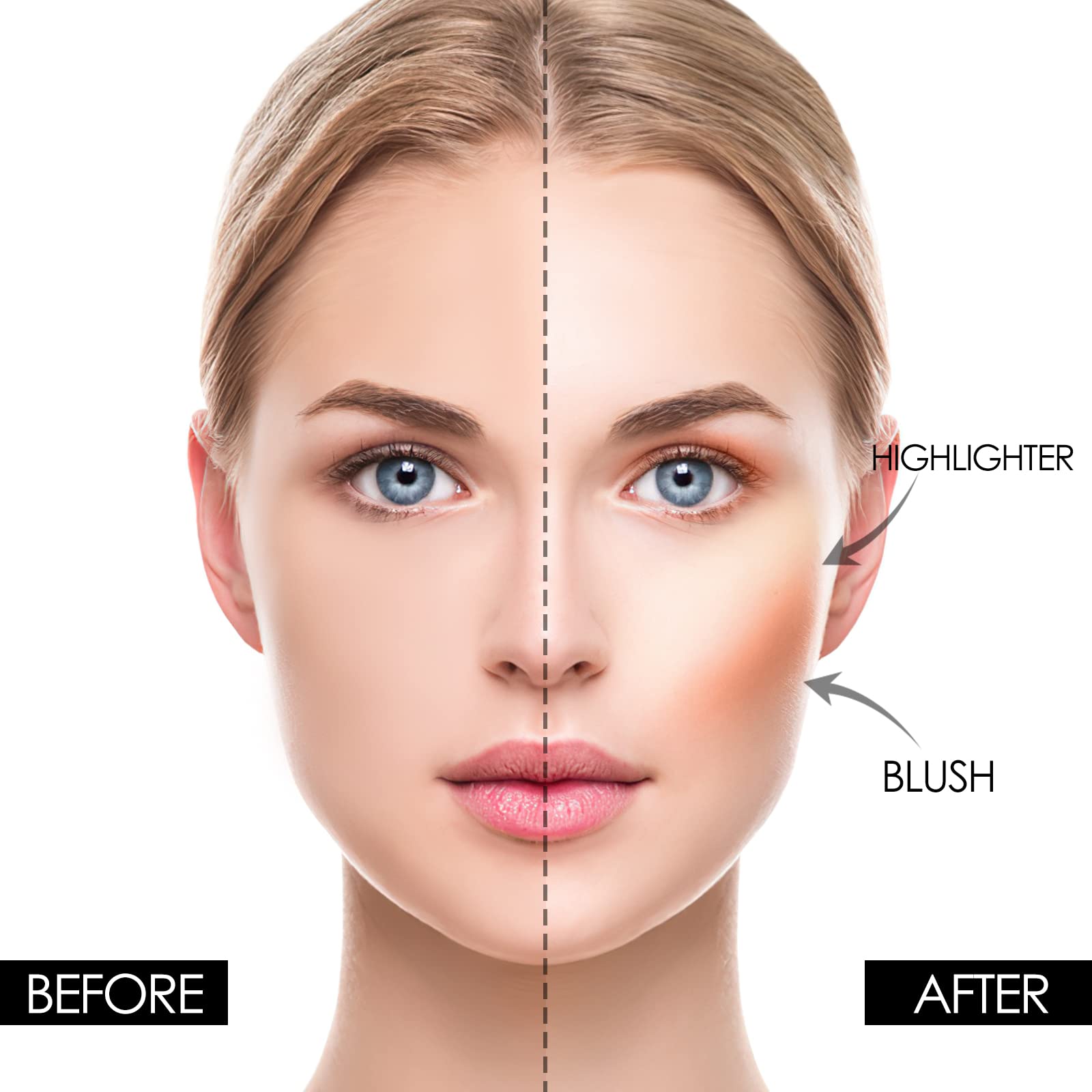 Focallure Blush And Highlighter Palette,3 In 1 Makeup Powder Cruelty-Free Matte Blush,Shimmer Illuminator Highlighters For A Glo