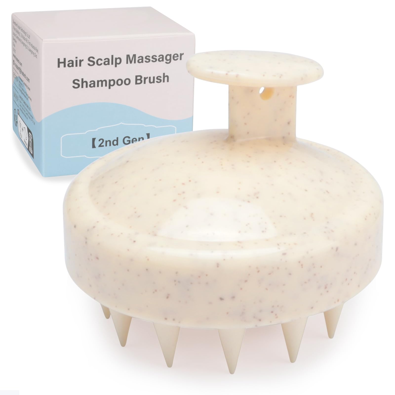 FREATECH Wheat Straw Scalp Massager Shampoo Brush with Soft Silicone Bristles for Scalp Scrub and Hair Growth, Head Massager Hai