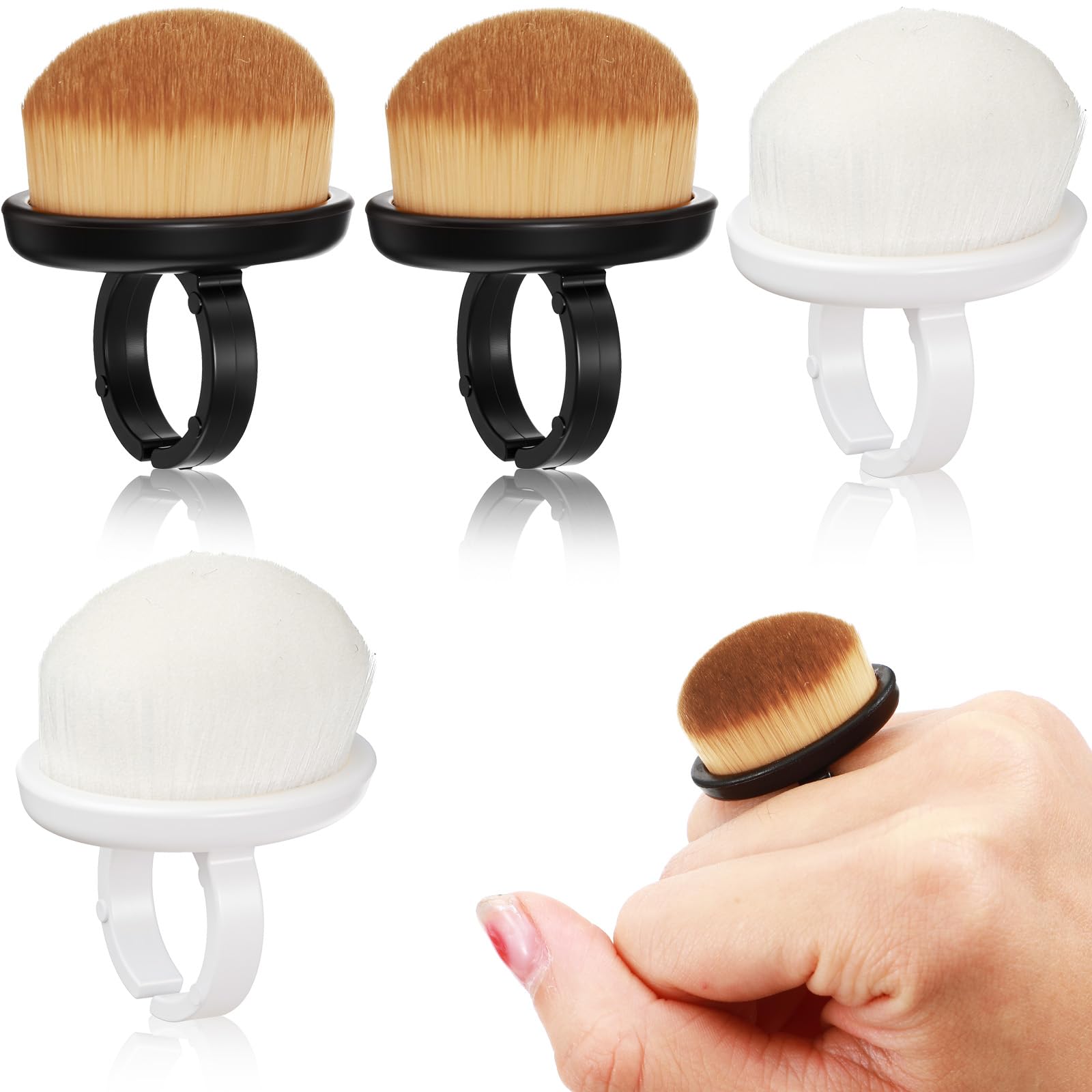 4 Pcs Dust Brush for Nails, Nail Brush Duster Soft Nail Brushes Portable Nails Duster Tools for Manicure and Pedicure,Black and 